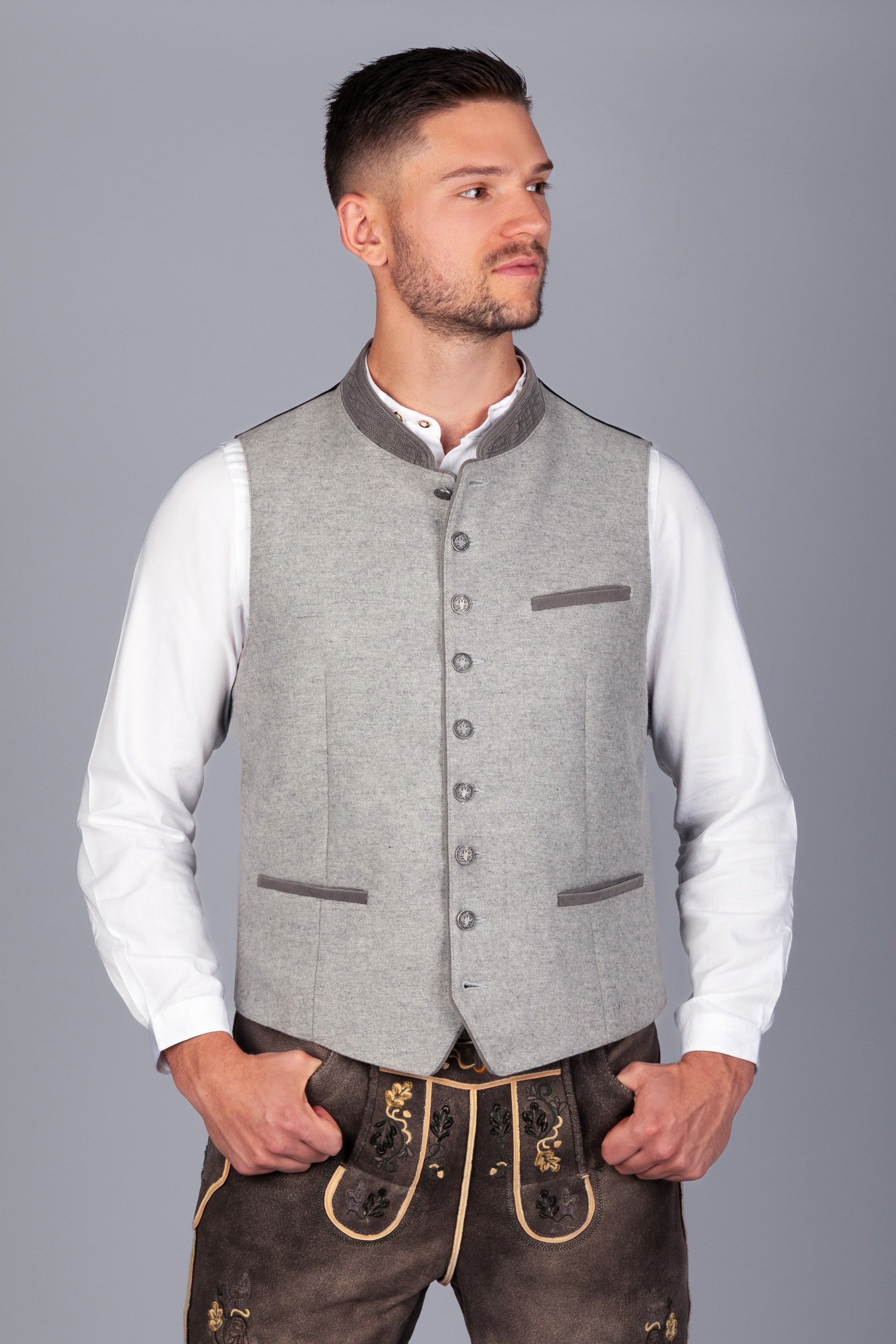 Trachten Weste Karl grau - Bild 1