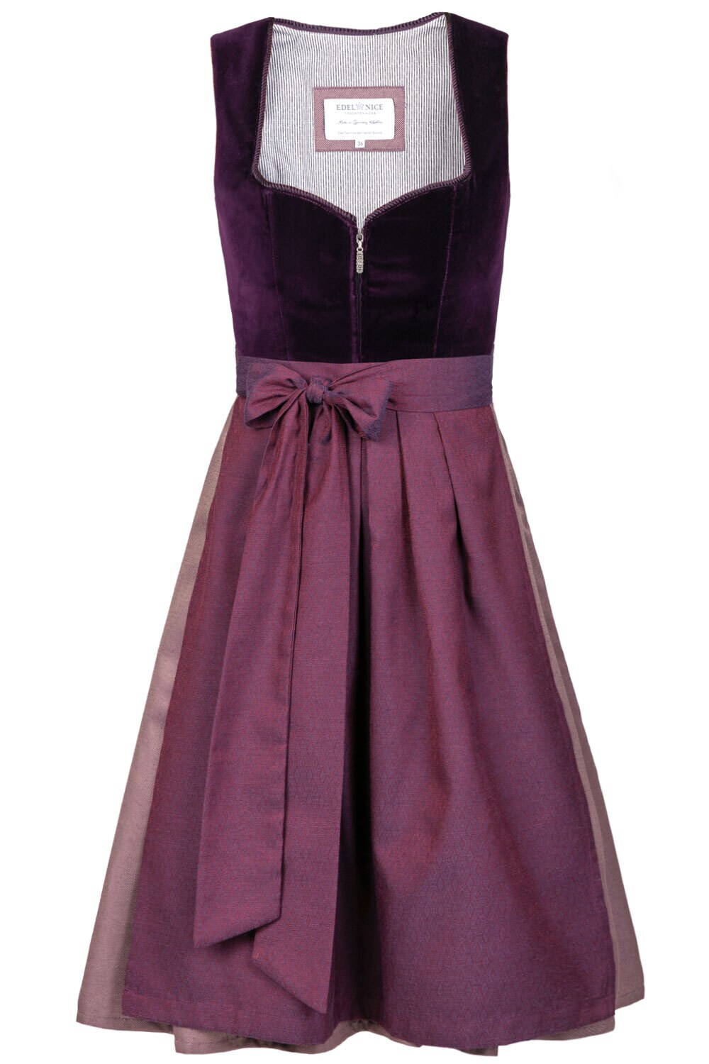 Midi Dirndl Viola Samt Lila