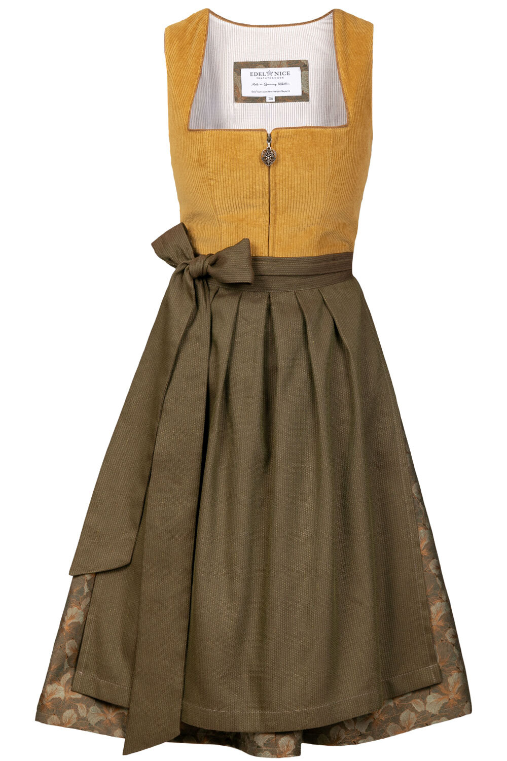 Midi Dirndl Hanna Cord Gelb - Bild 1