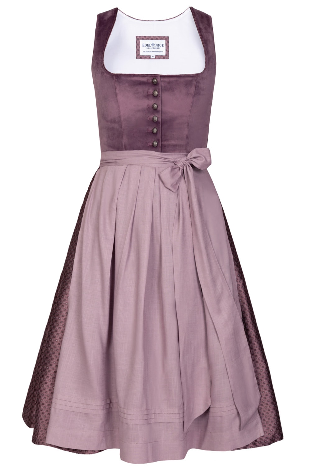 Midi Dirndl Susi Samt Flieder - Bild 1