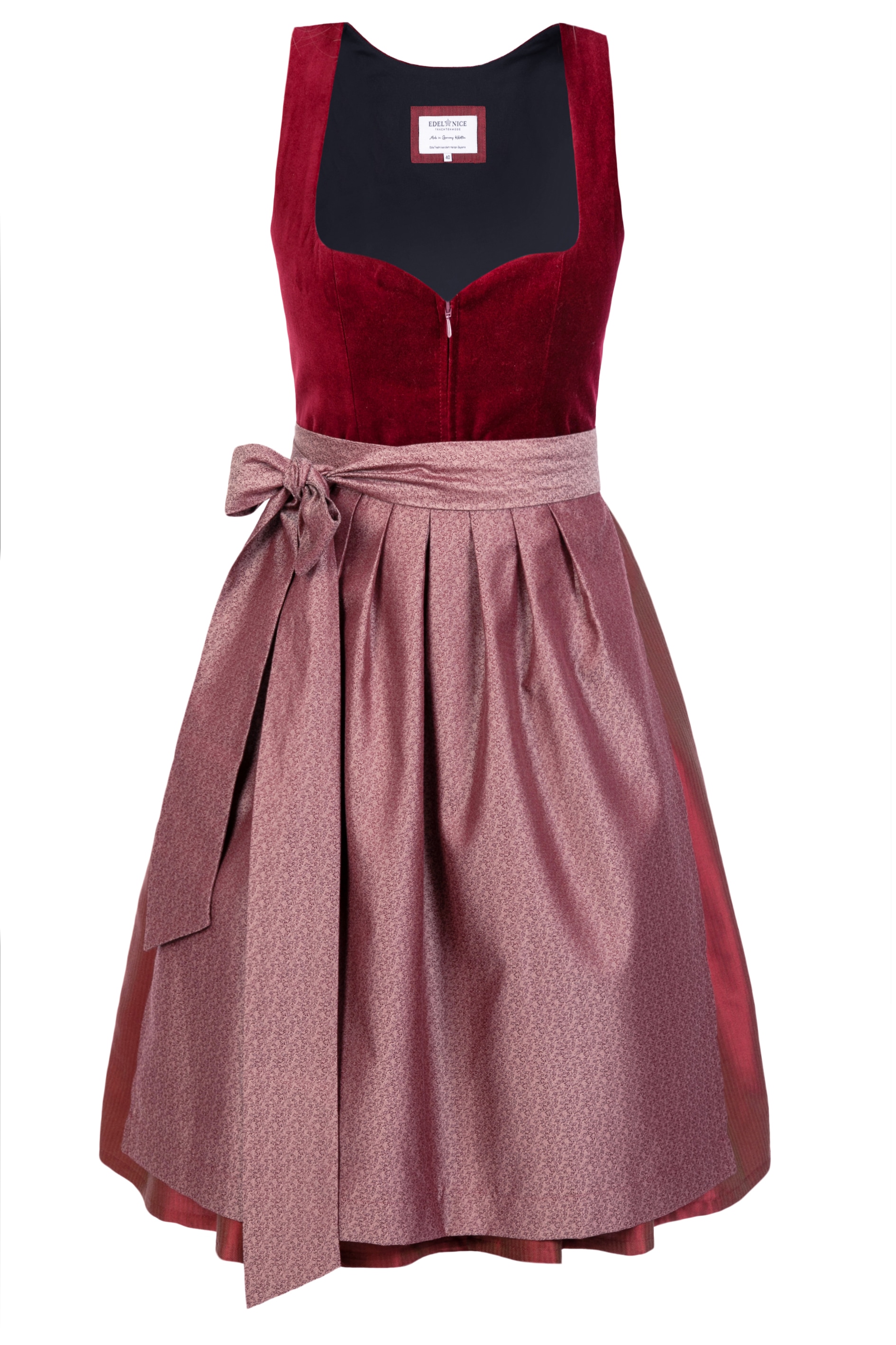 Midi Dirndl Lilly Samt Rot - Bild 1