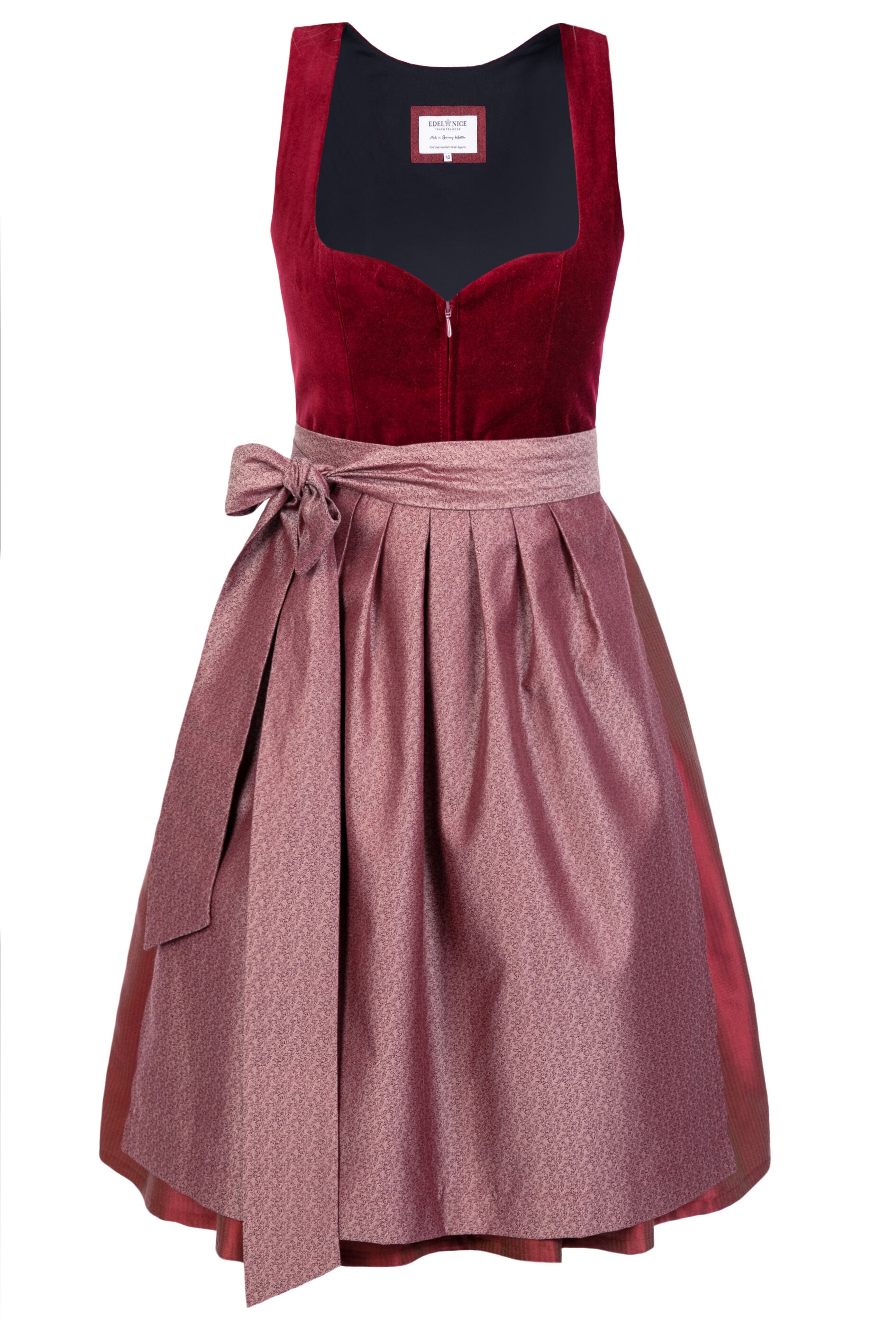 Midi Dirndl Lilly Samt Rot - Bild 1