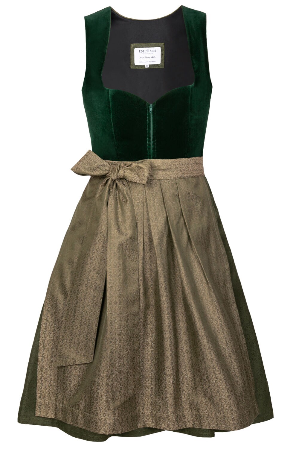 Midi Dirndl Livia Samt Gr&uuml;n - Bild 1