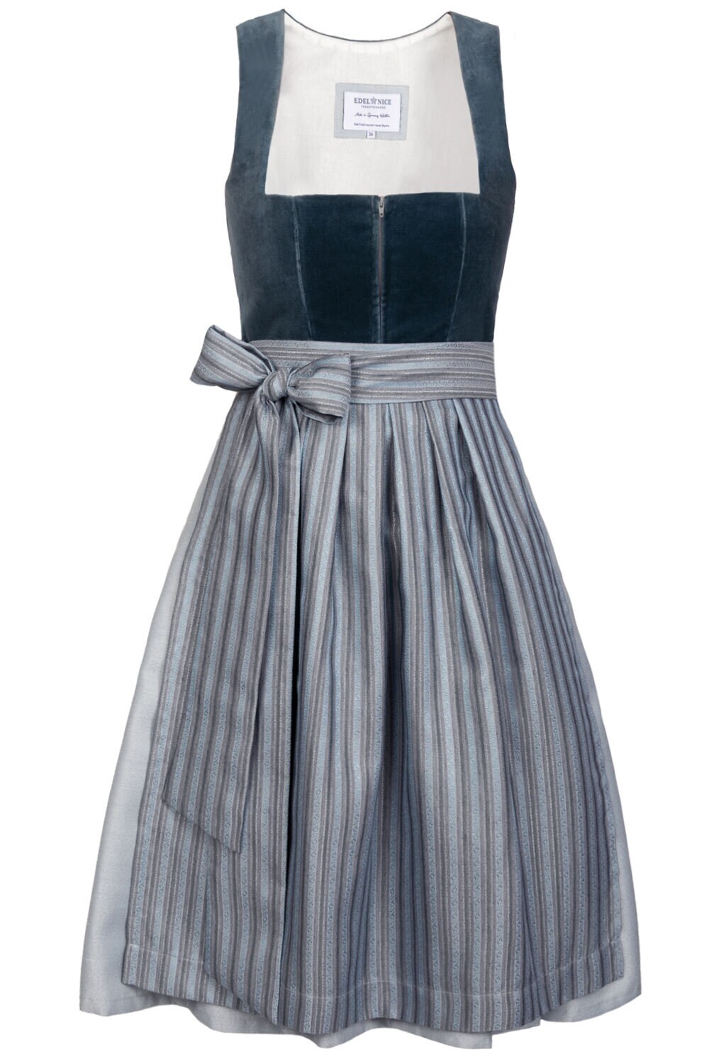 Midi Dirndl Veronika Samt Petrol | 04262419967046