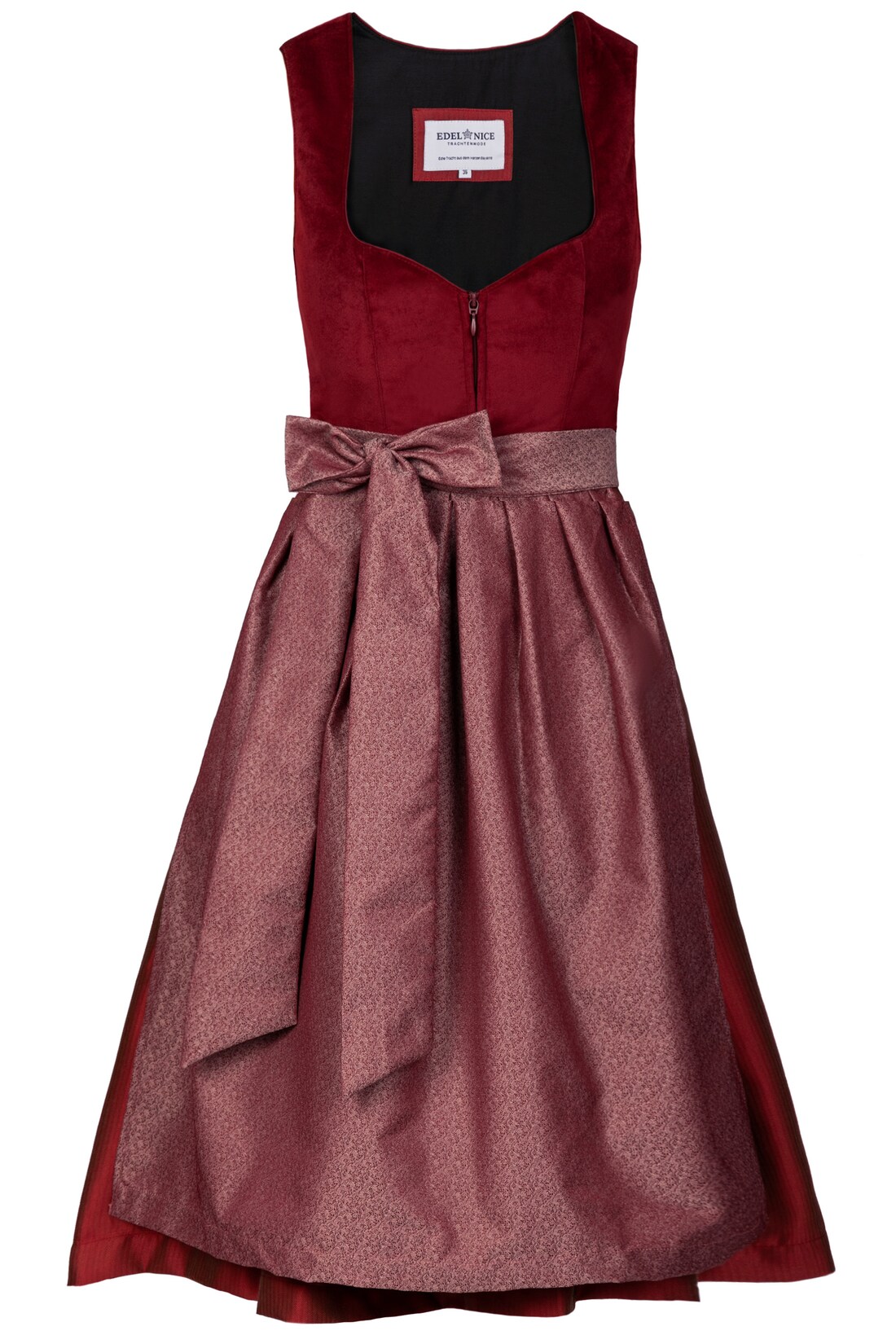 Midi Dirndl Luise Samt Rot | 04262419969088