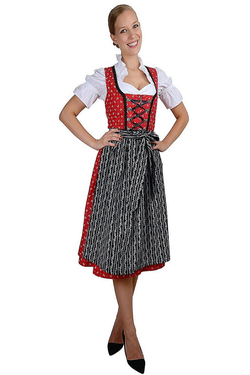Midi Dirndl 3-teilig Streubl&uuml;mchen - Bild 1