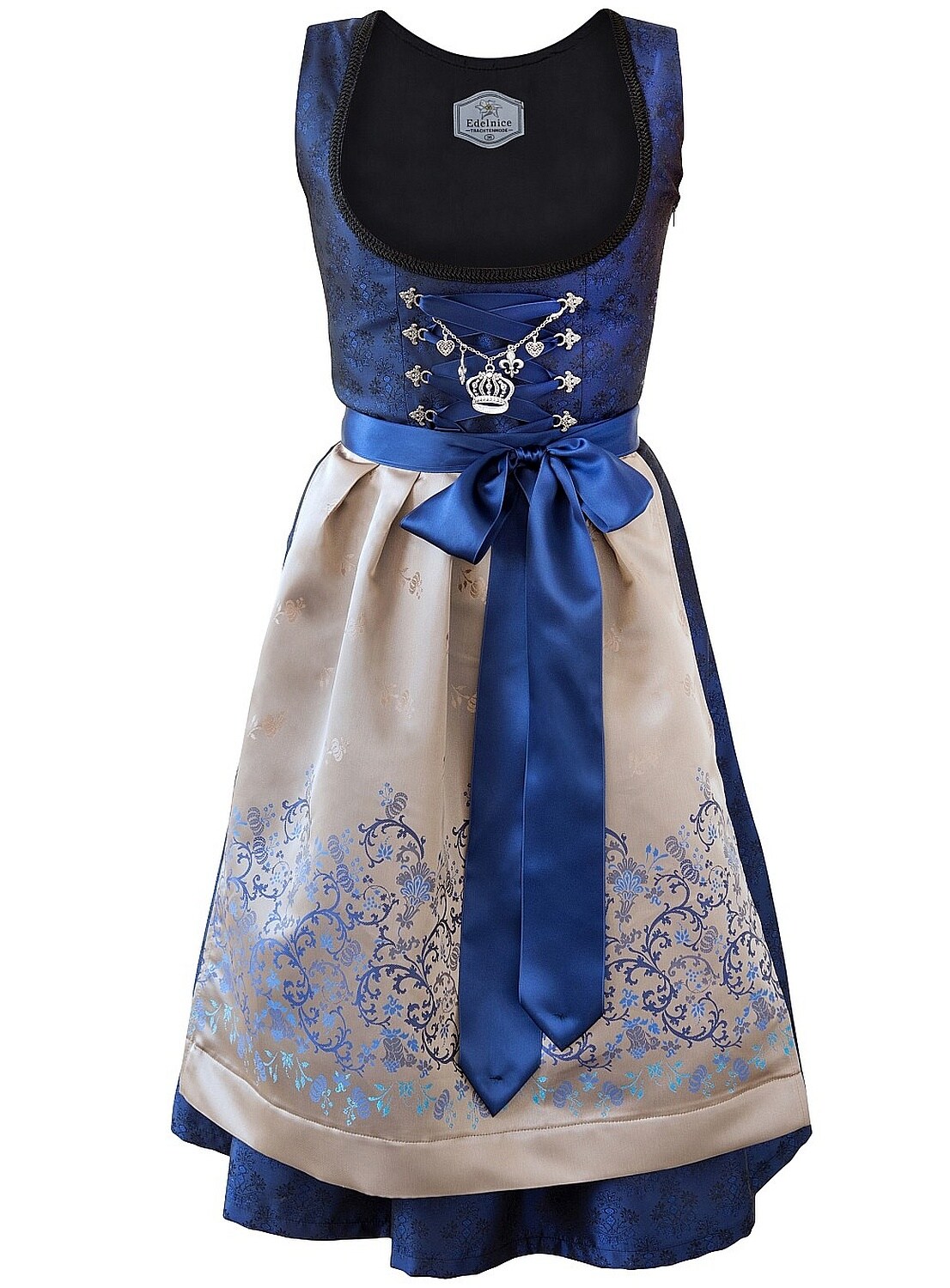 Midi Dirndl 2-teilig Royalblau