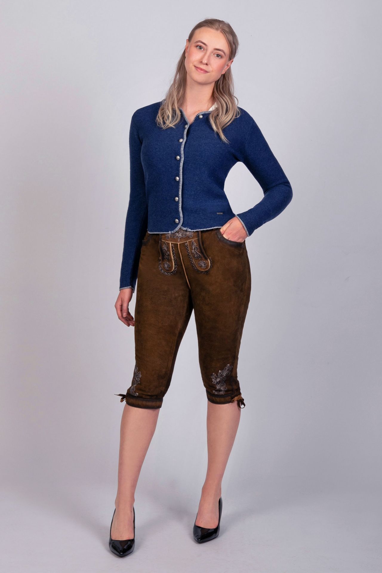 Kniebund Wilbdbock Lederhose Juliane - Bild 1