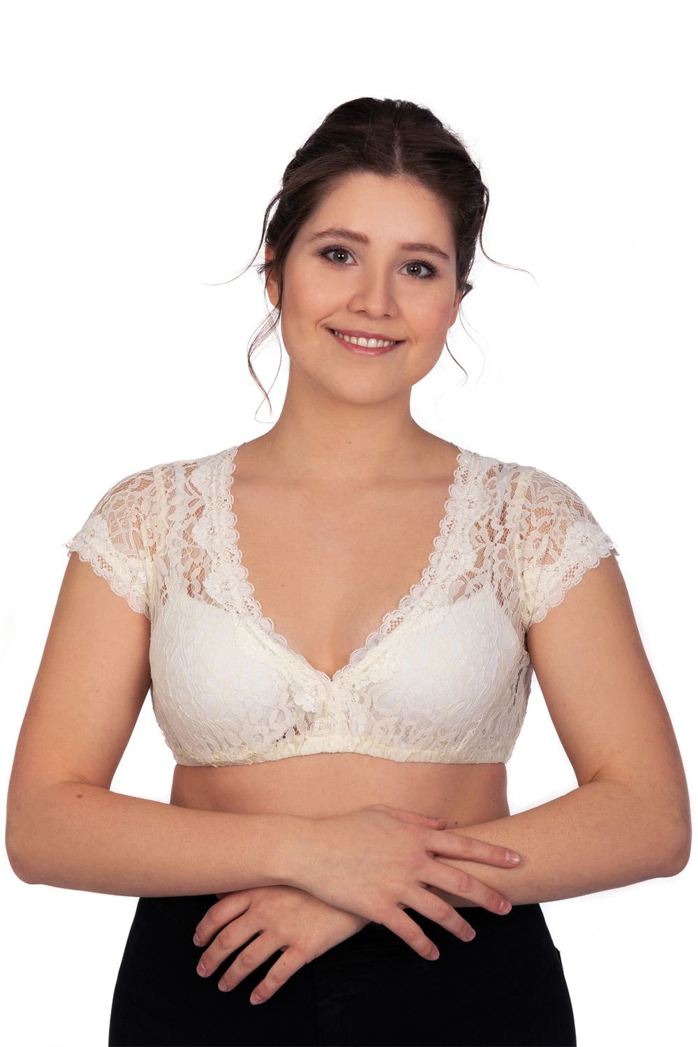 Dirndlbluse Leonie beige - Bild 1