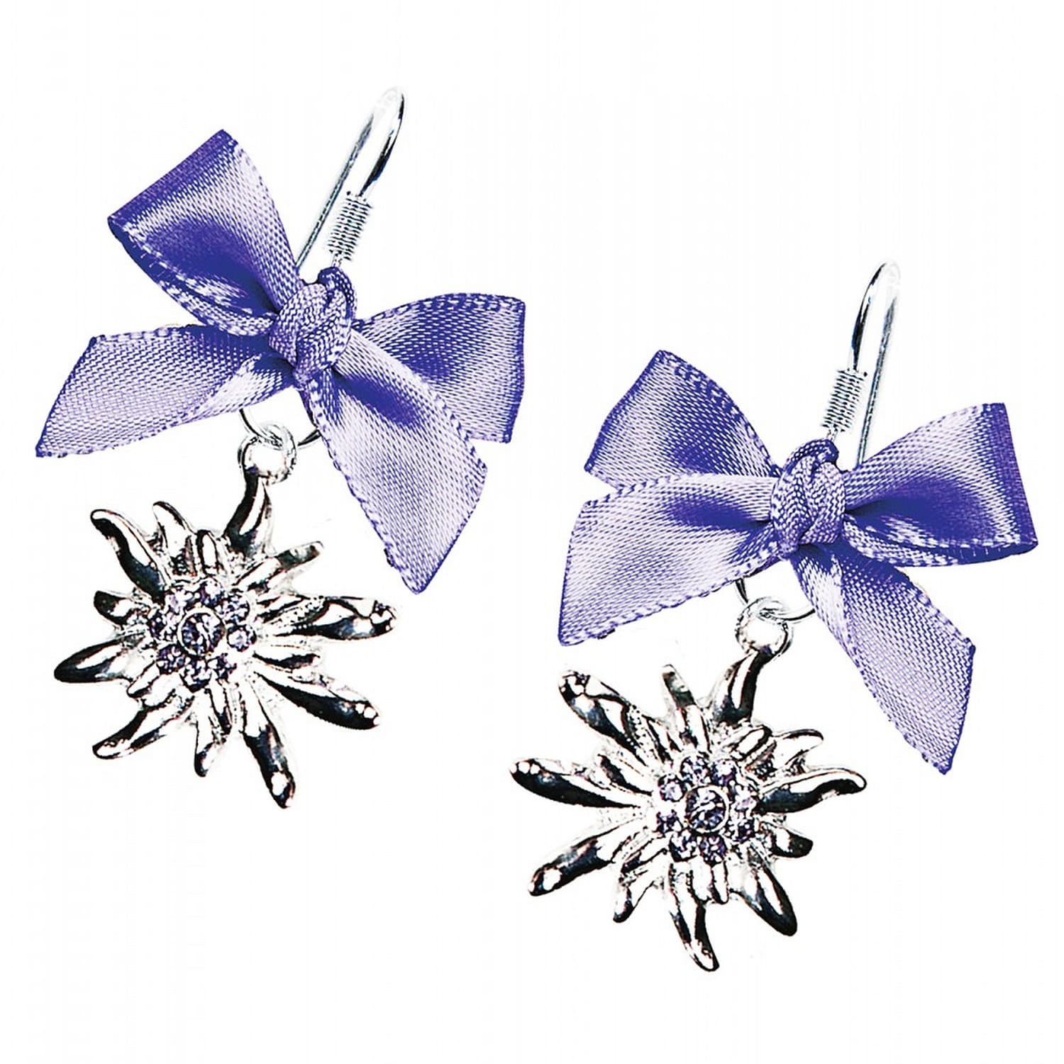 Trachten Ohrh&auml;nger Edelwei&szlig; Schleife - Bild 1