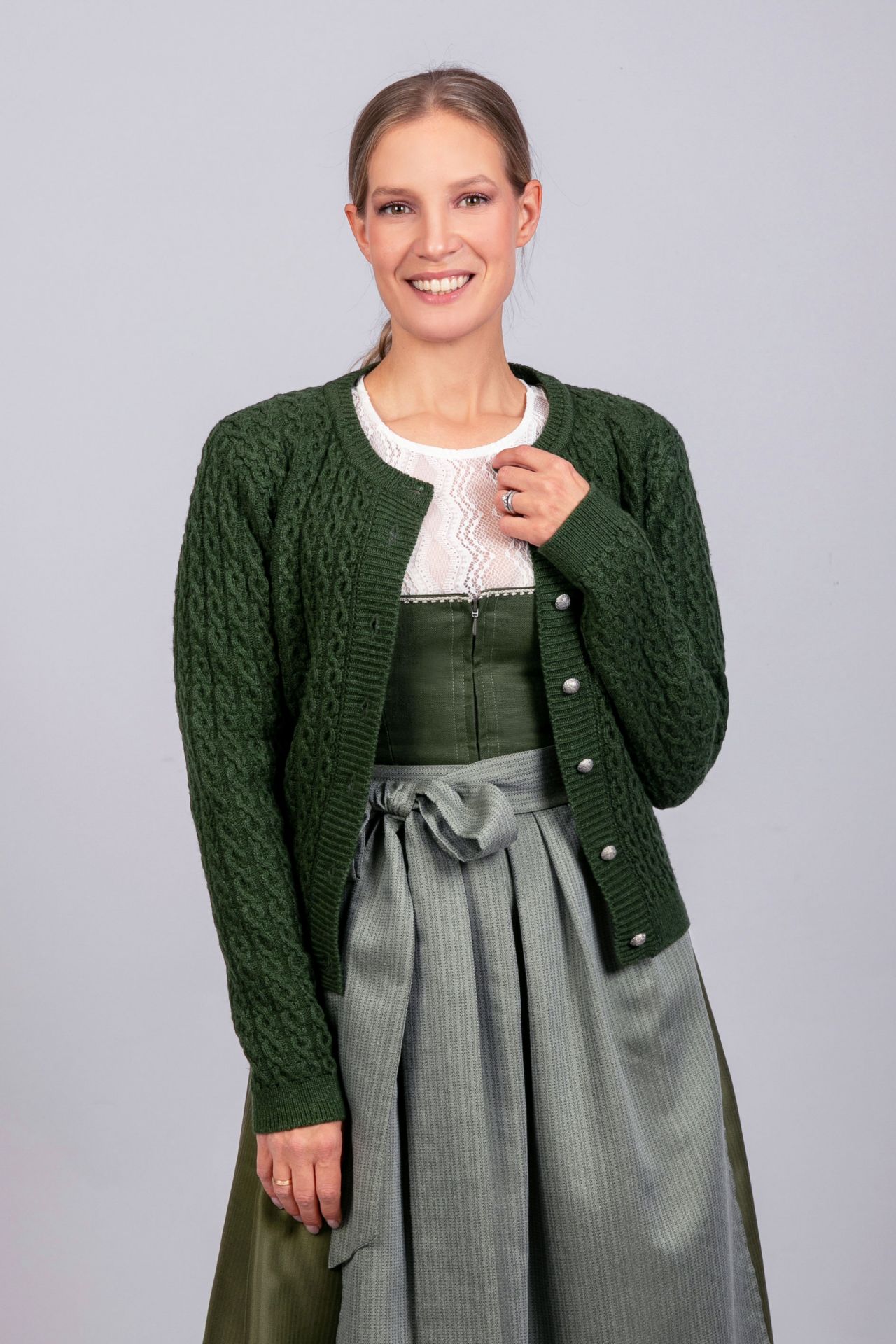 Strickjacke Marlene moosgr&uuml;n - Bild 1