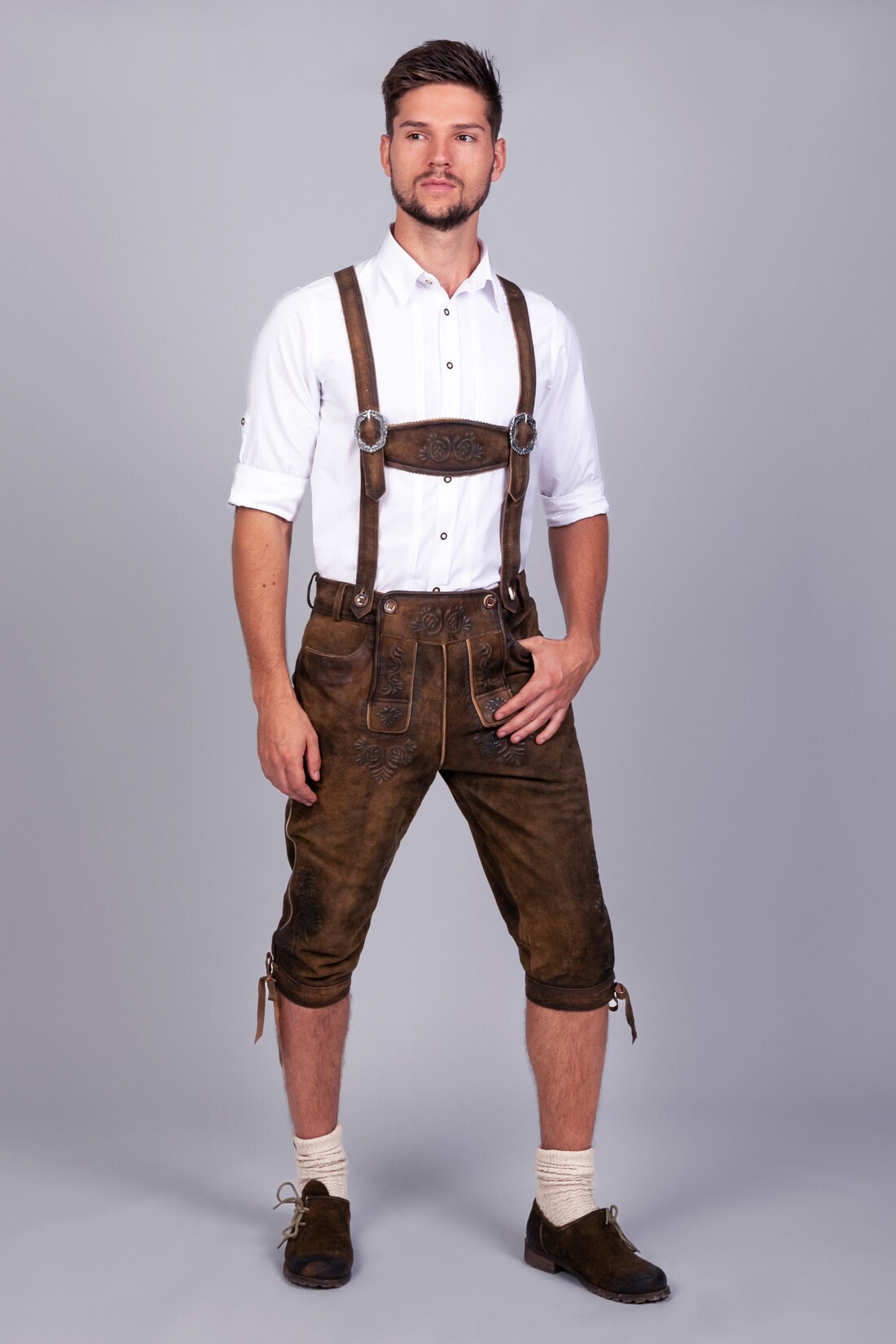 Kniebund Wildbock Lederhose Jan