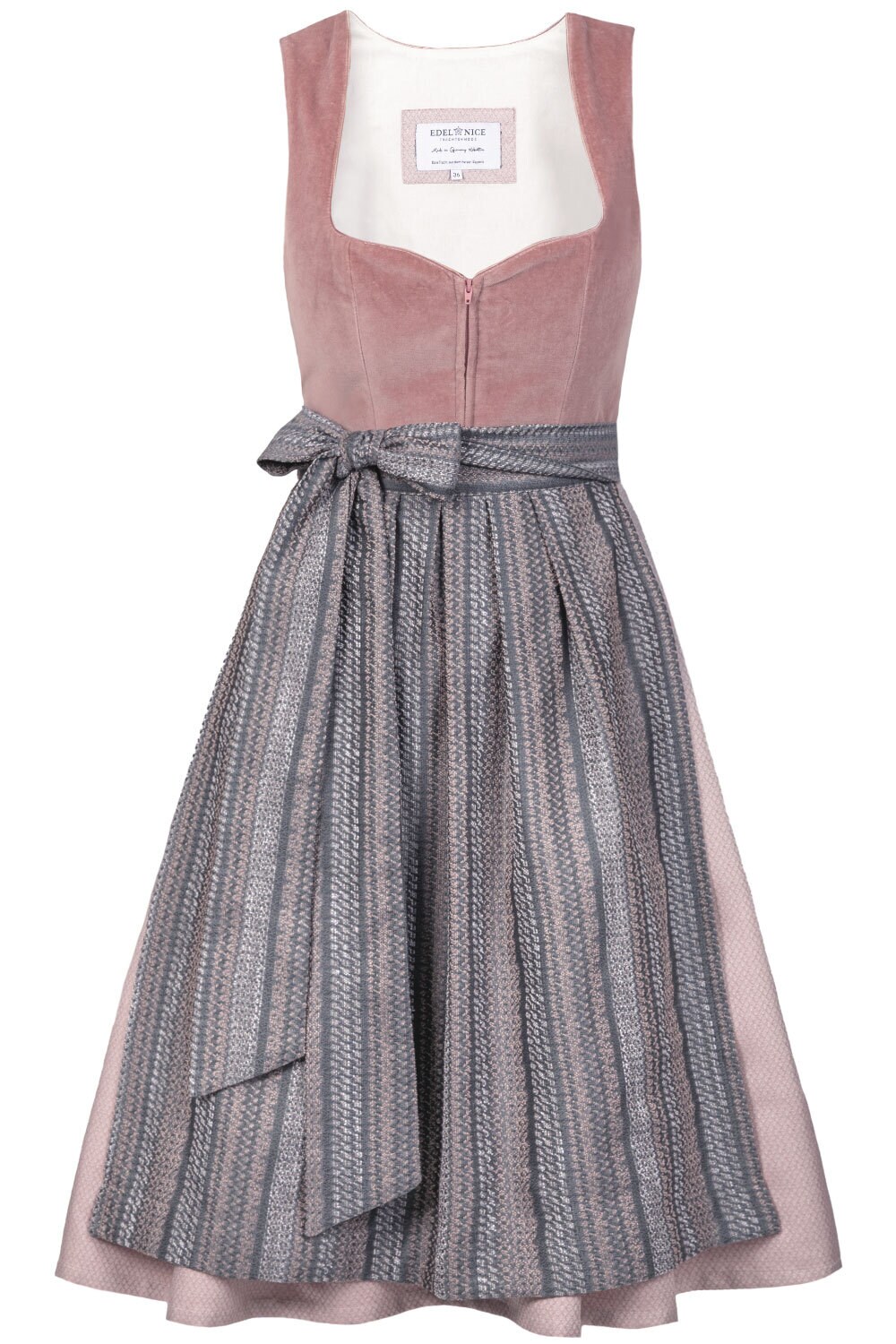 Midi Dirndl Marie Samt Altrosa
