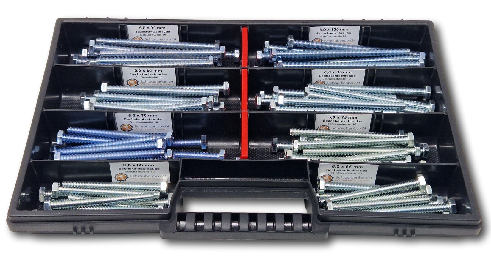 Sechskantschrauben Sortiment M6 // 65mm-100mm 110 tlg Schraubenbox DIN 933/ISO4017 Vollgewindeschrauben Maschinenschrauben Gewindeschrauben Sechskantschrauben | 04270002651180