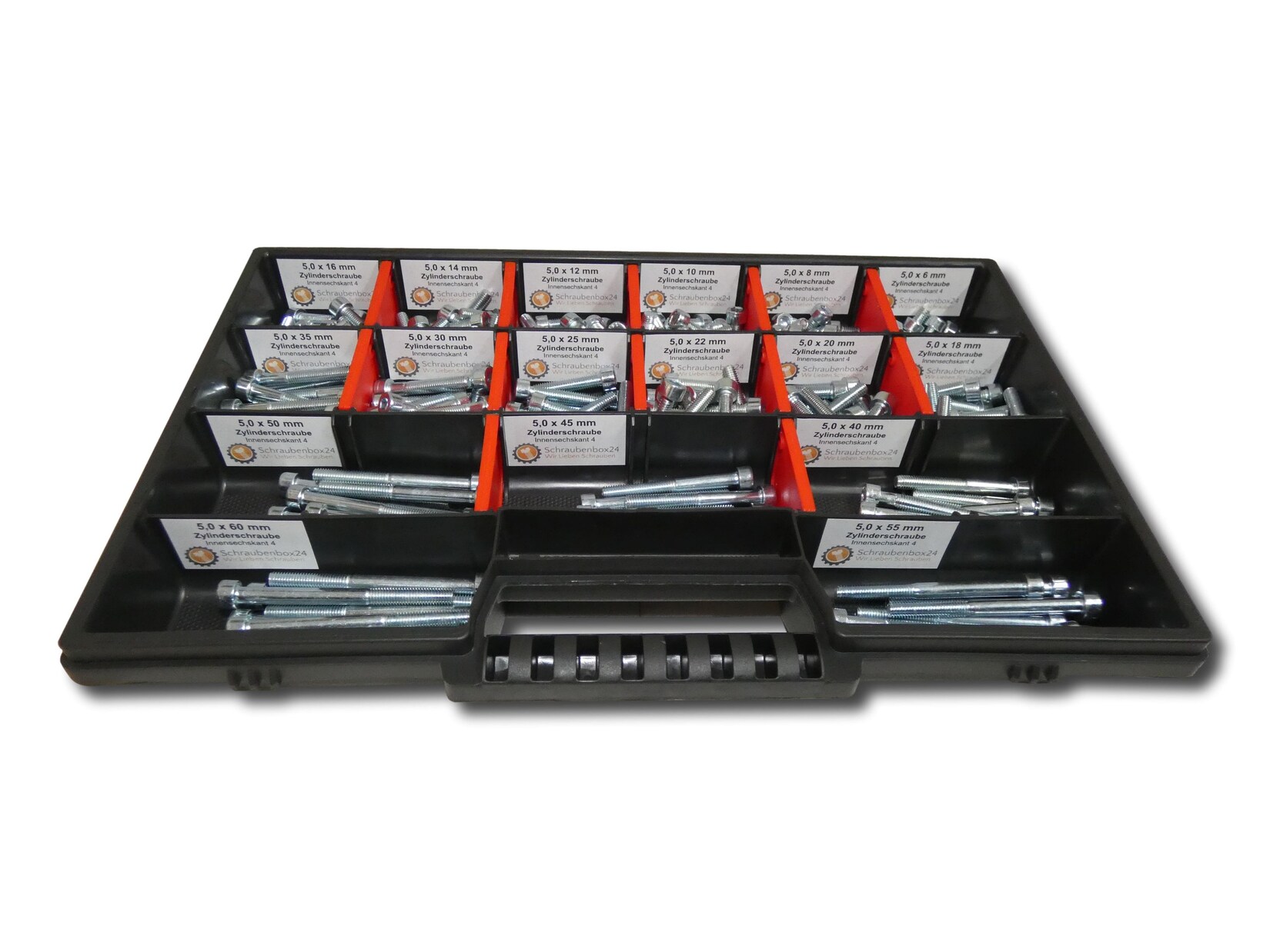 300 tlg Zylinderschrauben Sortiment  M5 // 6mm-60mm Schrauben Set Schraubenbox DIN 912/ISO4762 Bolzen Vollgewindeschrauben Maschinenschrauben Gewindeschrauben Zylinderkopfschrauben | 04270002651258