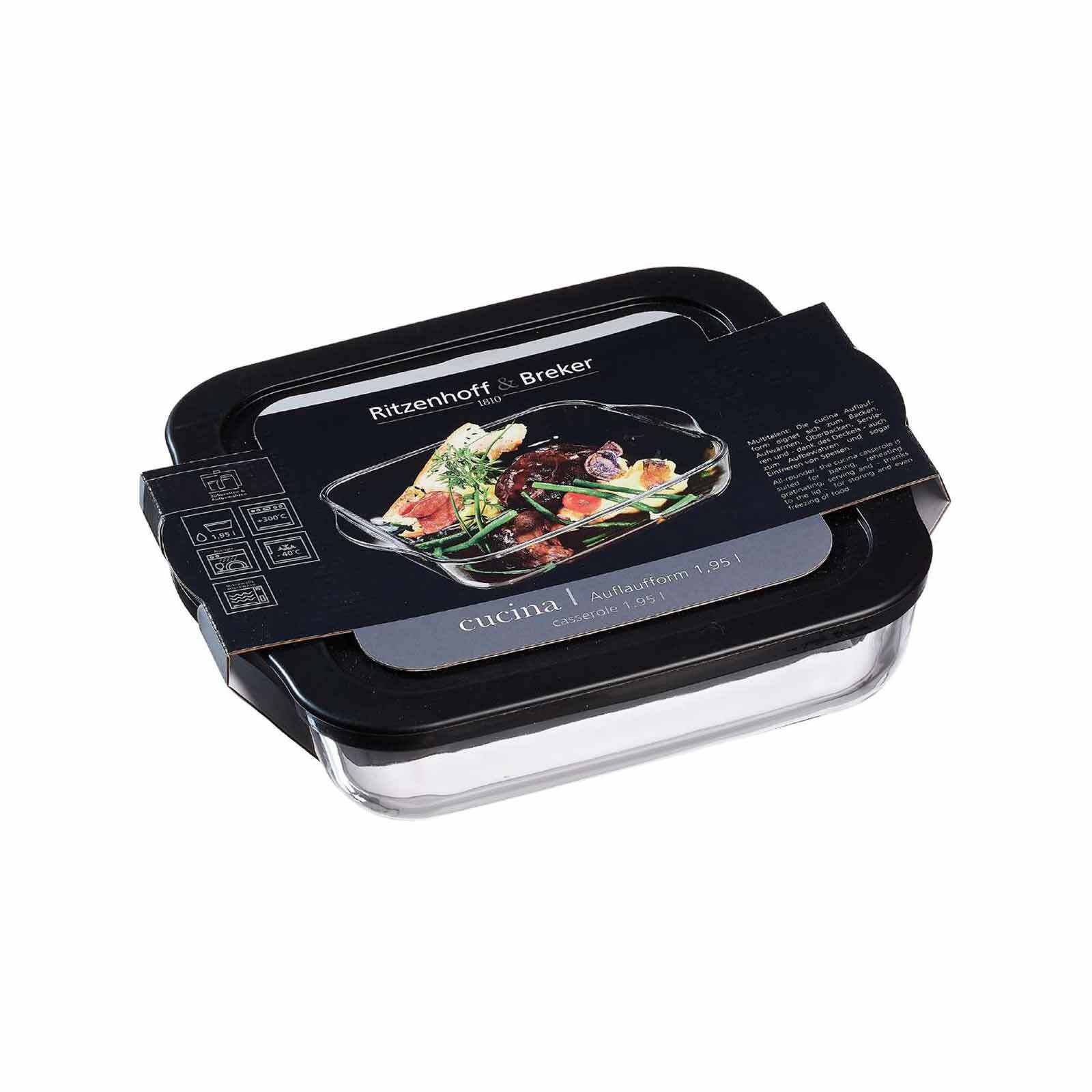 Ritzenhoff & Breker Auflaufform mit Frischhaltedeckel Cucina 1,95 Liter - Bild 1