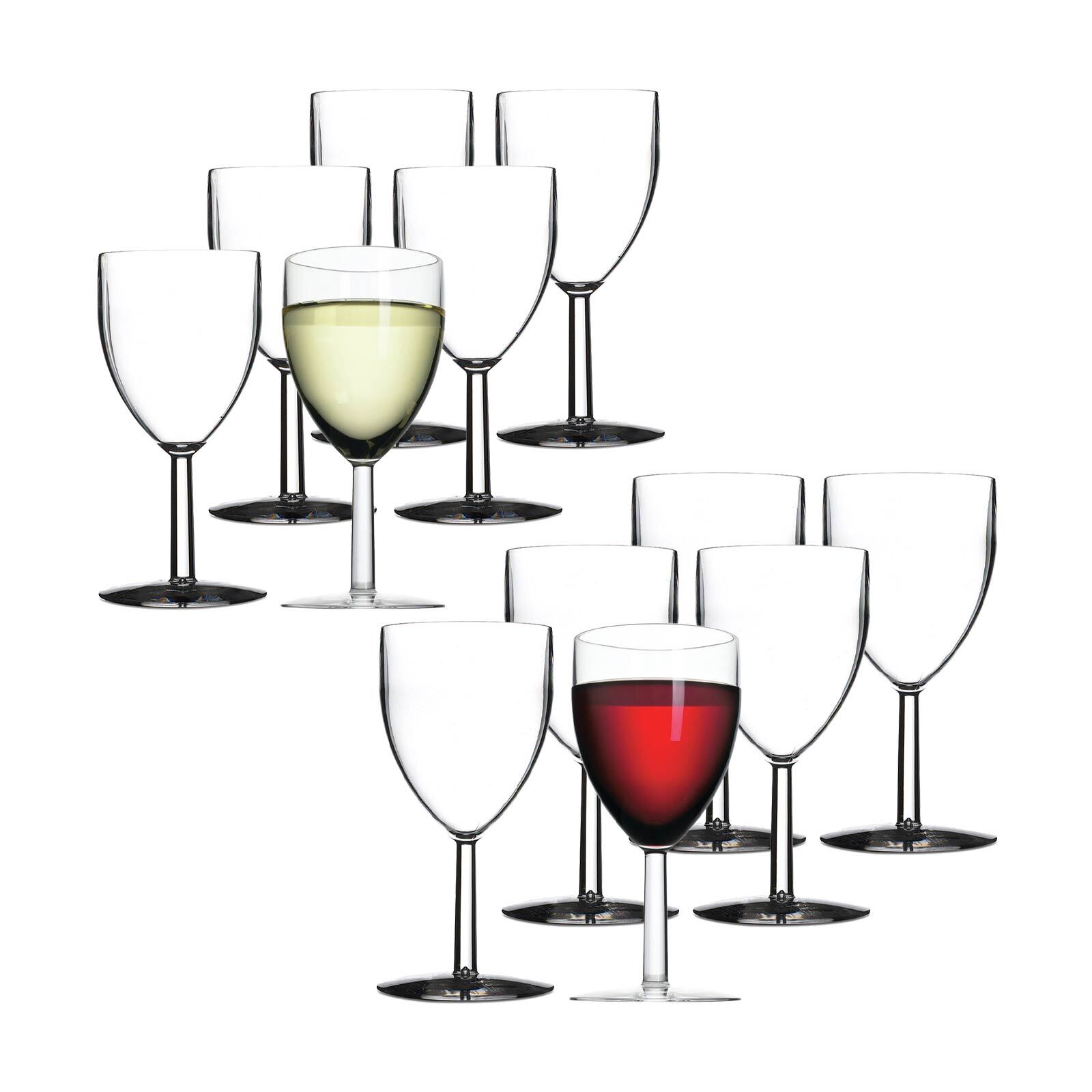 Mepal Kunststoff Rot- und Wei&szlig;weingl&auml;ser 300 ml + 200 ml 12er Set - Bild 1