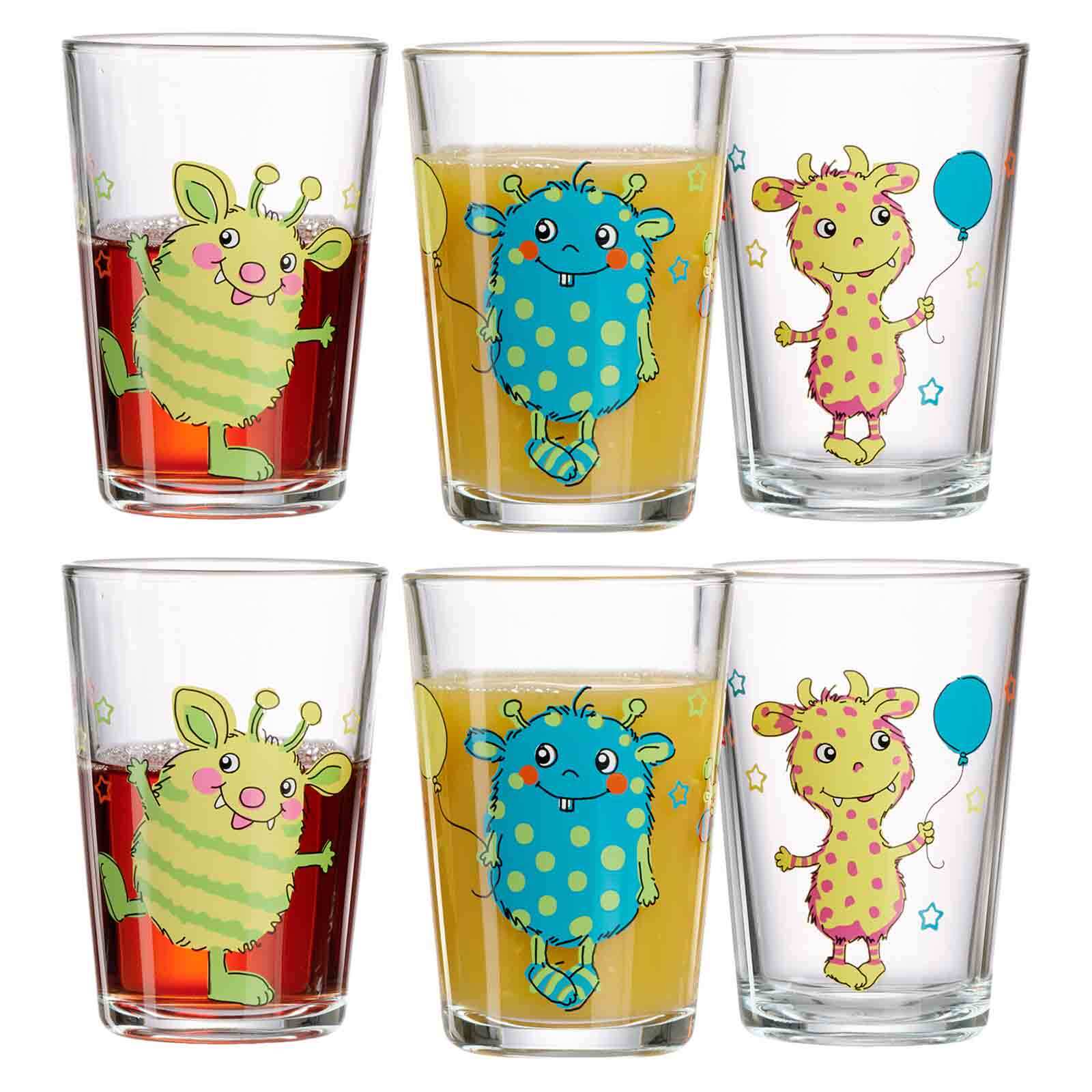 Ritzenhoff & Breker Kindergl&auml;ser Monsterchen 205 ml 6er Set - Bild 1