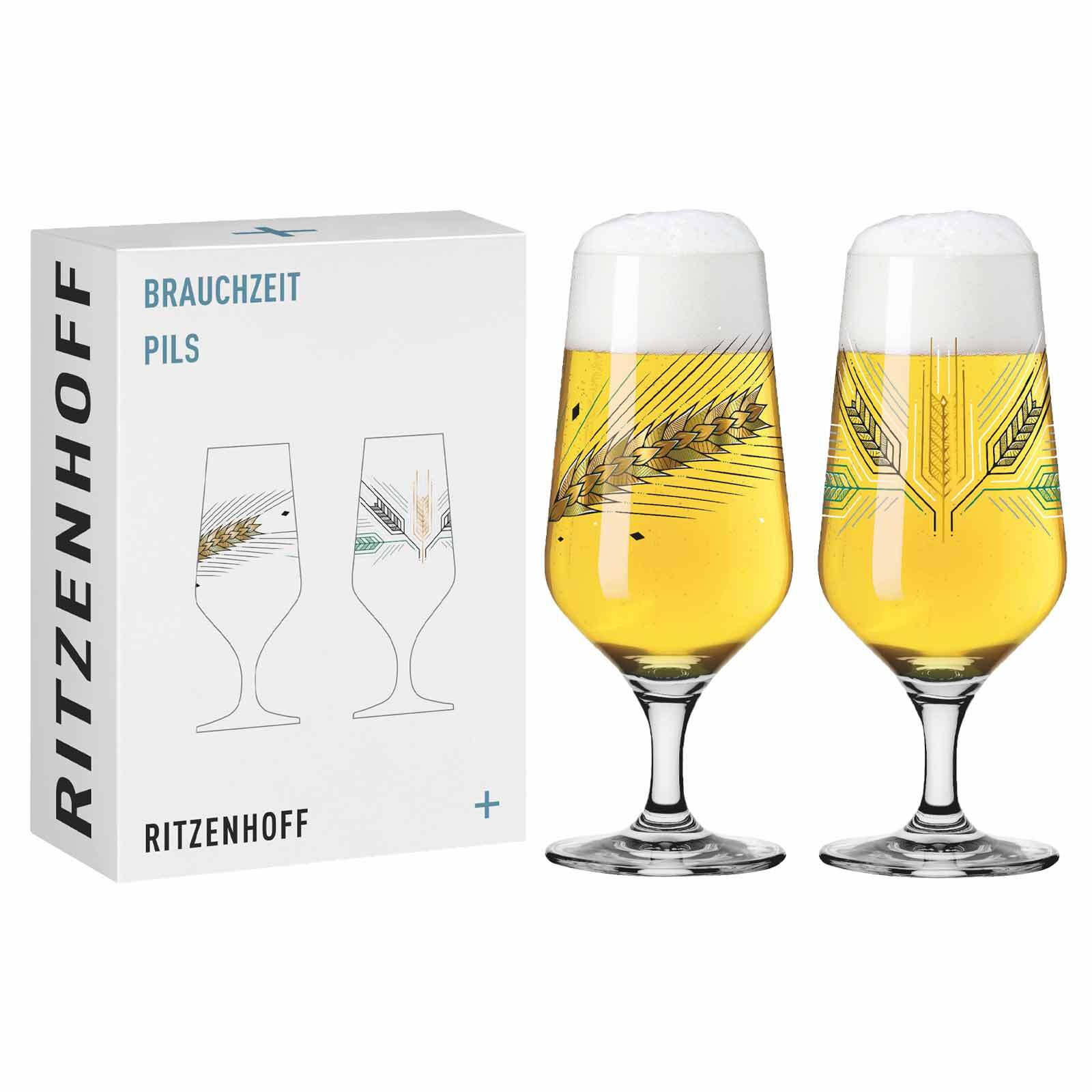 Ritzenhoff Biergl&auml;ser Gerste Brauchzeit 374 ml 2er Set - Bild 1