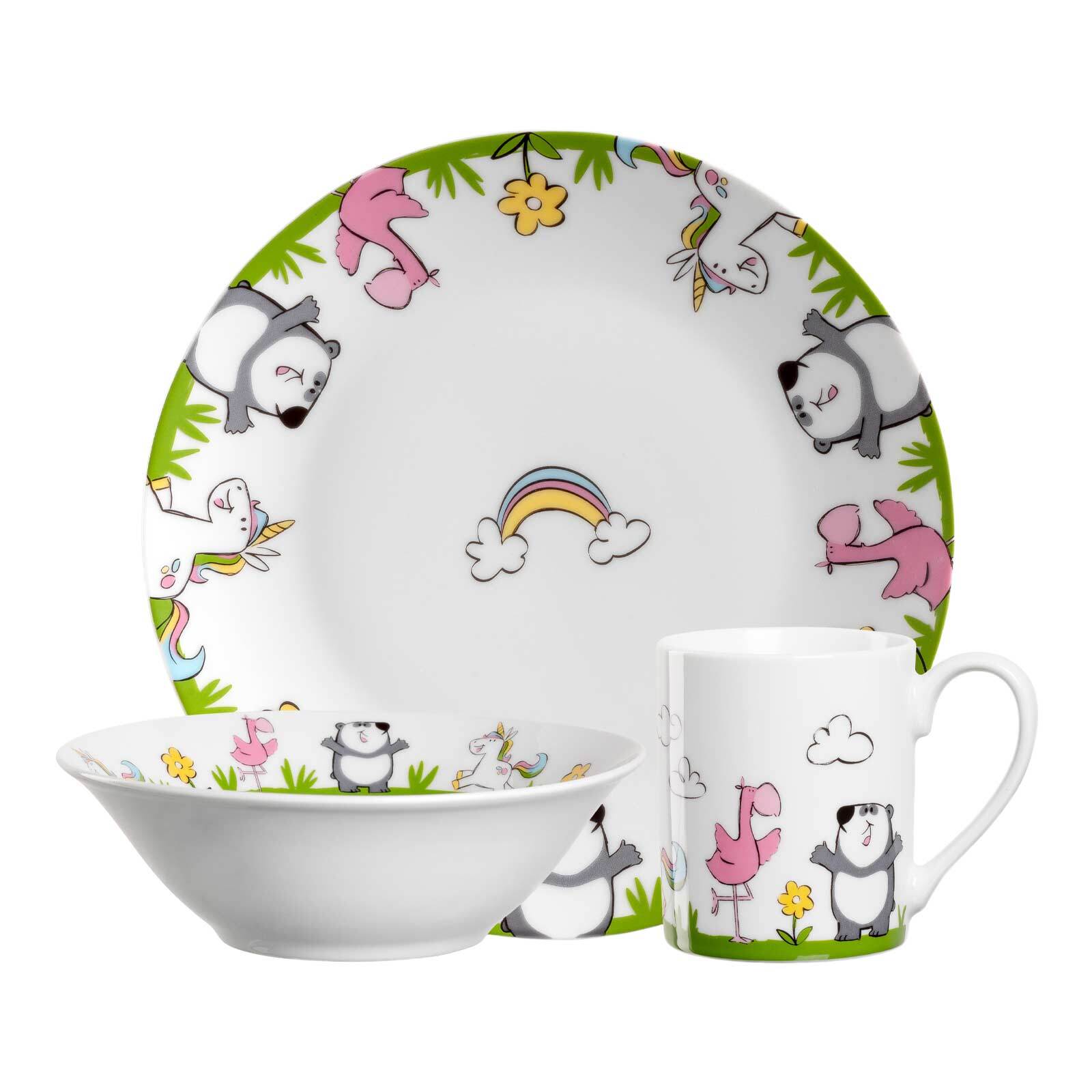Leonardo Kindergeschirr Set Einhorn / Panda / Flamingo Bambini - Bild 1