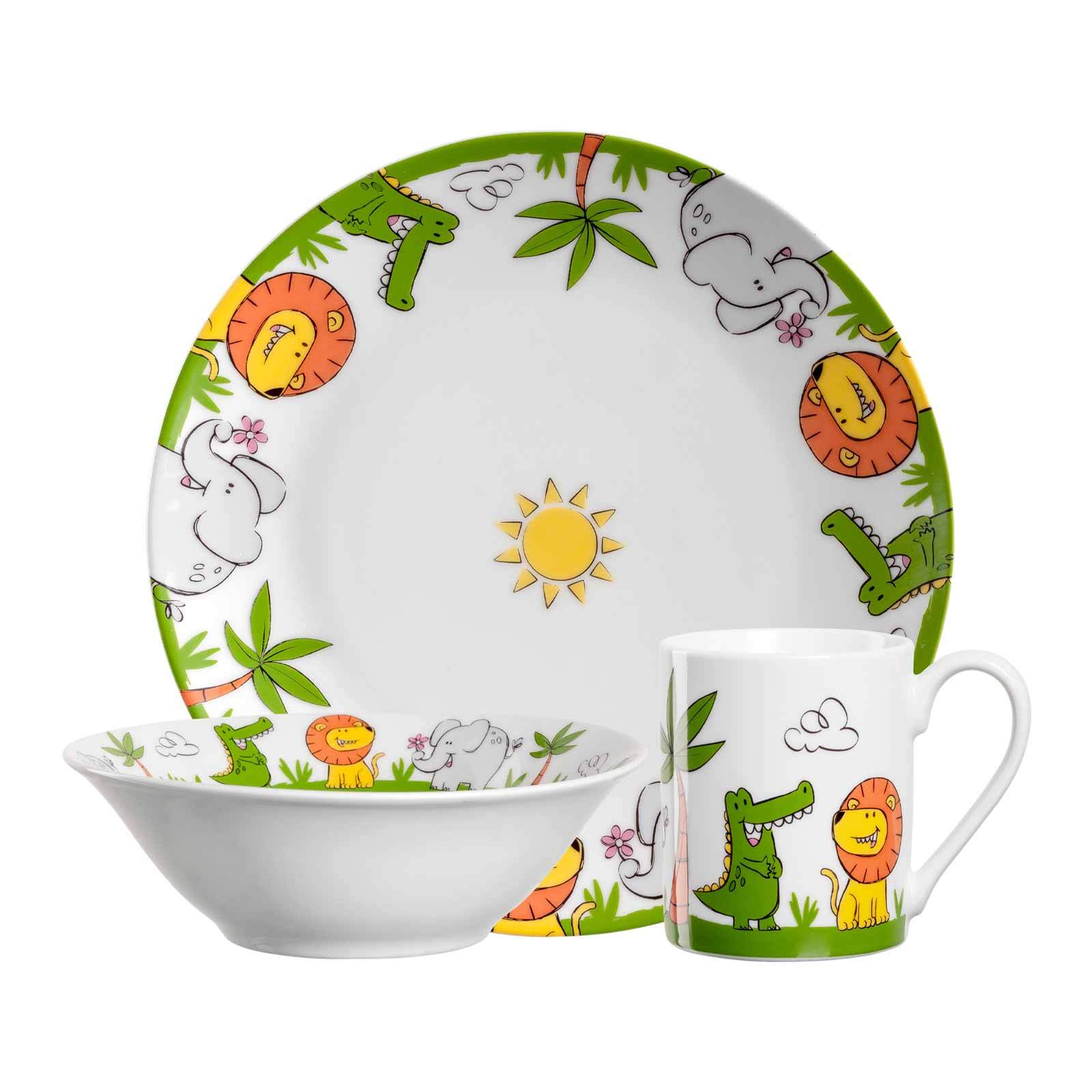 Leonardo Kindergeschirr Set Krokodil / Elefant / L&ouml;we Bambini - Bild 1