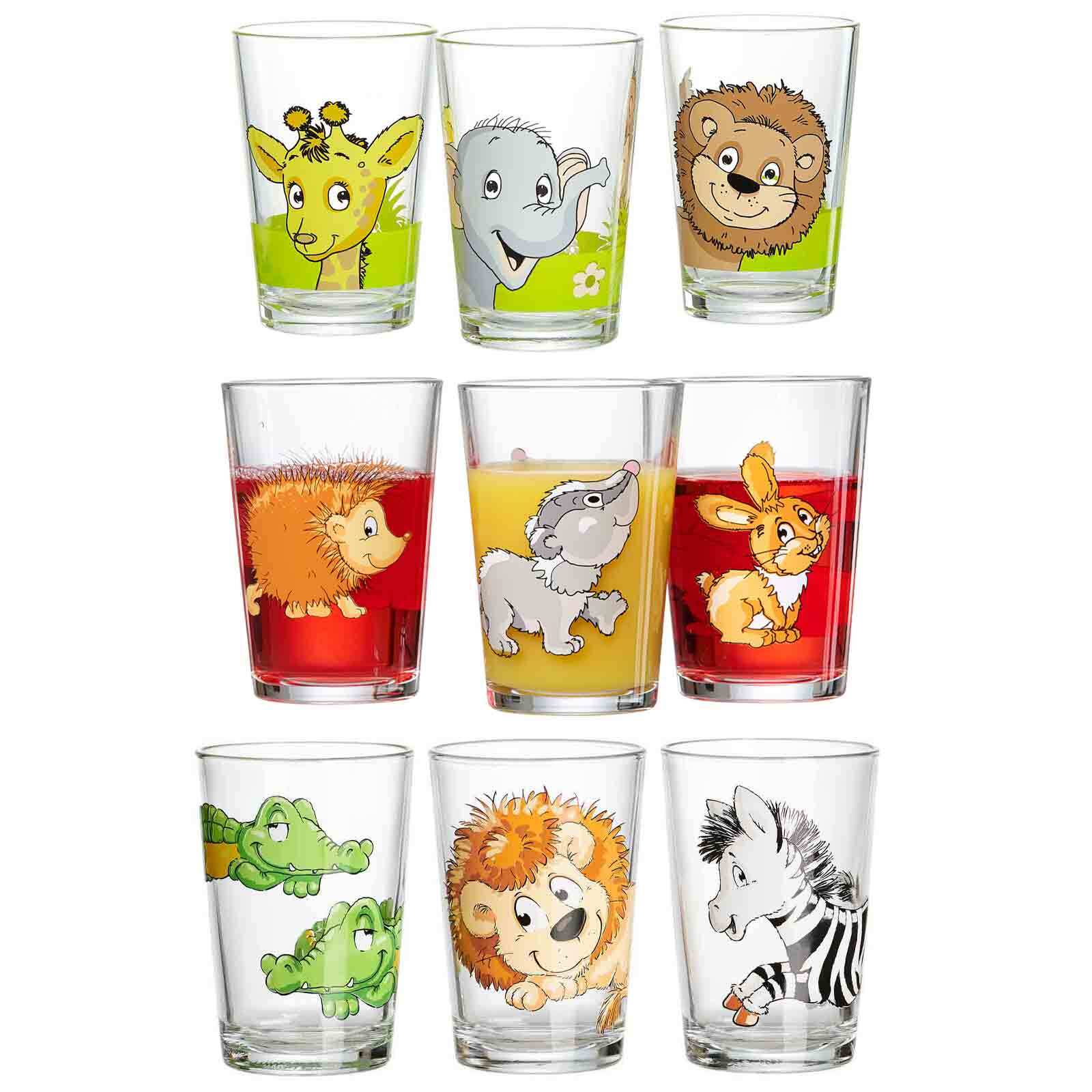 Ritzenhoff & Breker Kindergl&auml;ser Dschungel/Wald/Zoo 205 ml 9er Set - Bild 1