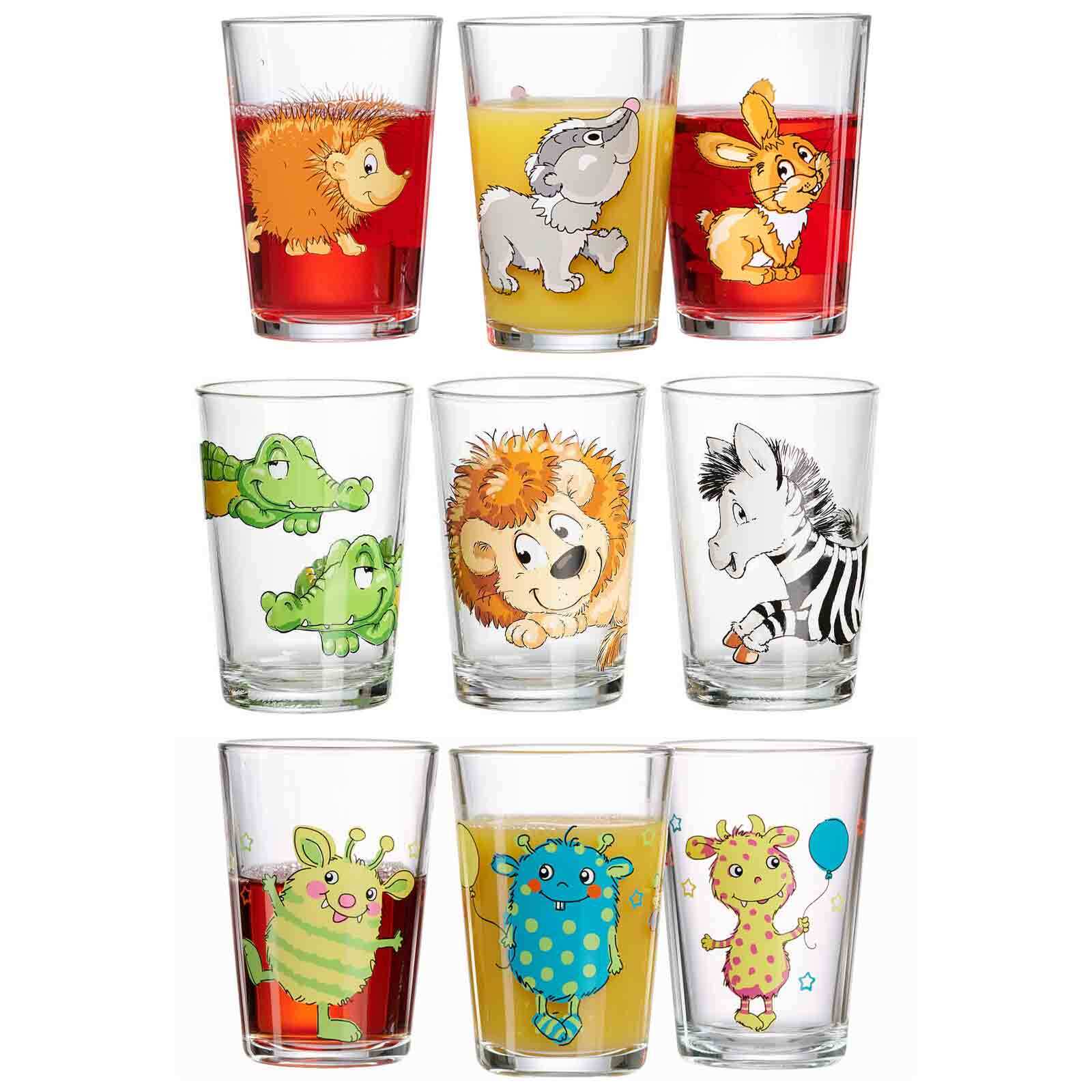 Ritzenhoff & Breker Kindergl&auml;ser Wald/Zoo/Monster 205 ml 9er Set - Bild 1