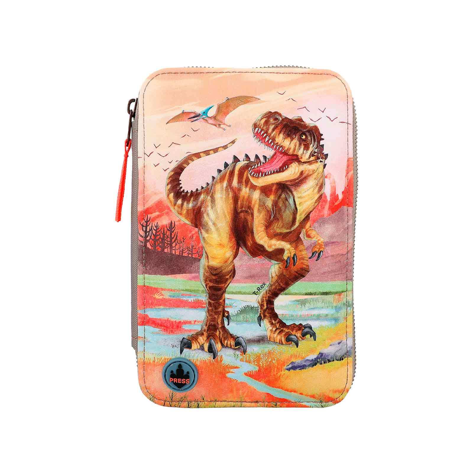 Depesche 3-Fach Federtasche LED Dino World 20 x 13 cm - Bild 1