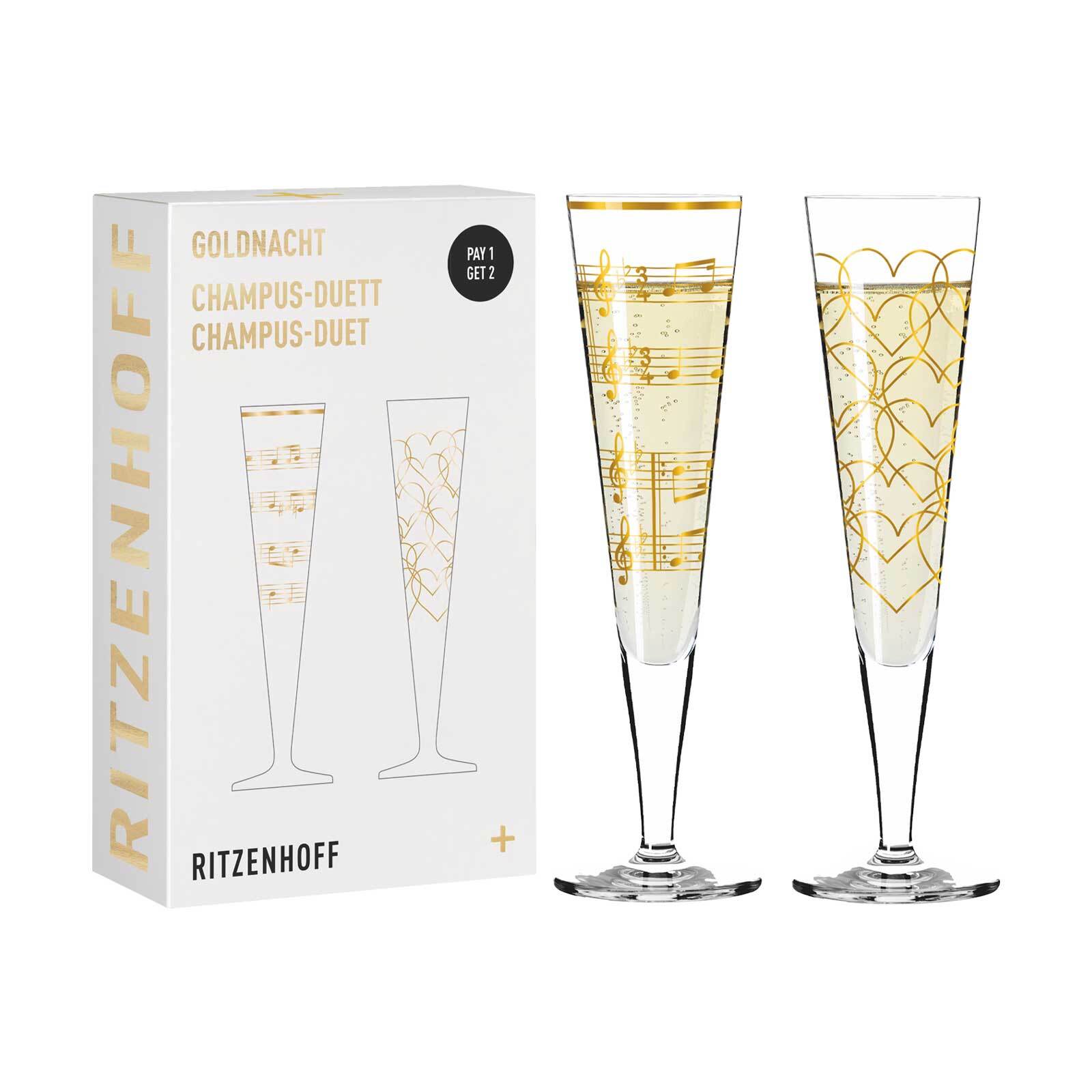 Ritzenhoff Champagnergl&auml;ser Goldnacht 205 ml 2er Set - Bild 1