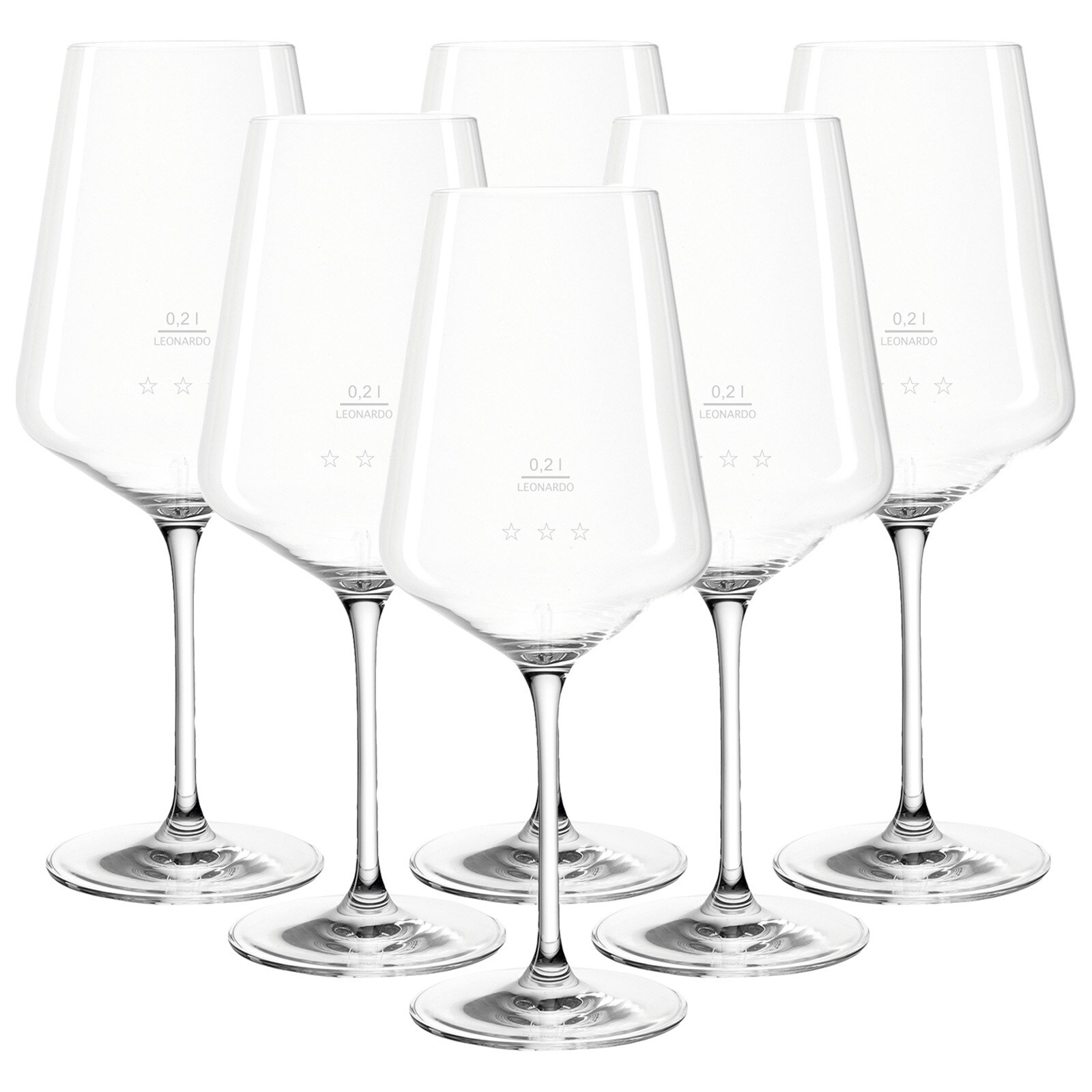 Leonardo Rotweingläser geeicht Puccini Gastro-Edition 0,2 l 6er Set | 04045037326552