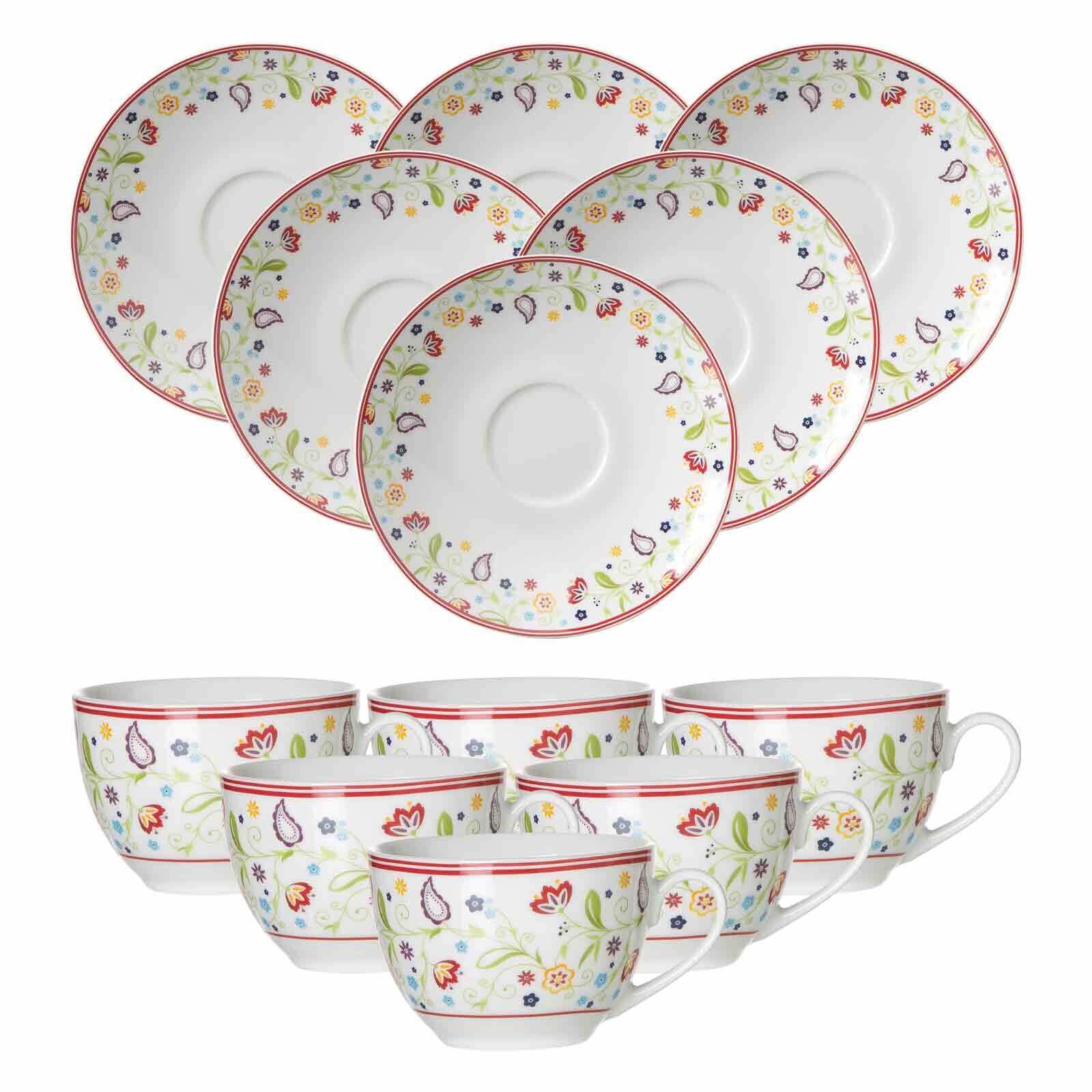 Ritzenhoff & Breker Kaffeetassen mit Untertassen Shanti 220 ml 6er Set
