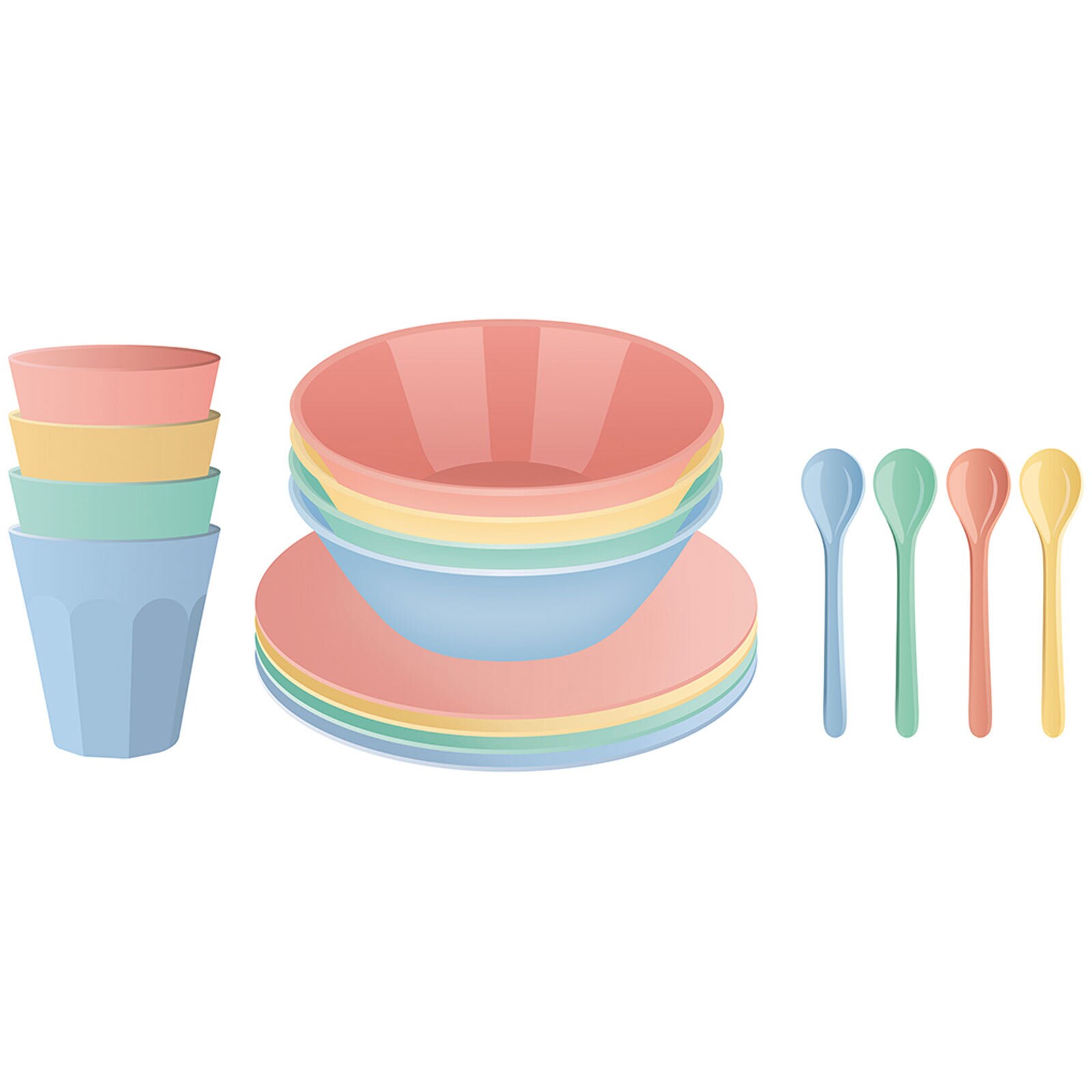 Koziol Geschirrset Nora Set Macarons 16er Set - Bild 1