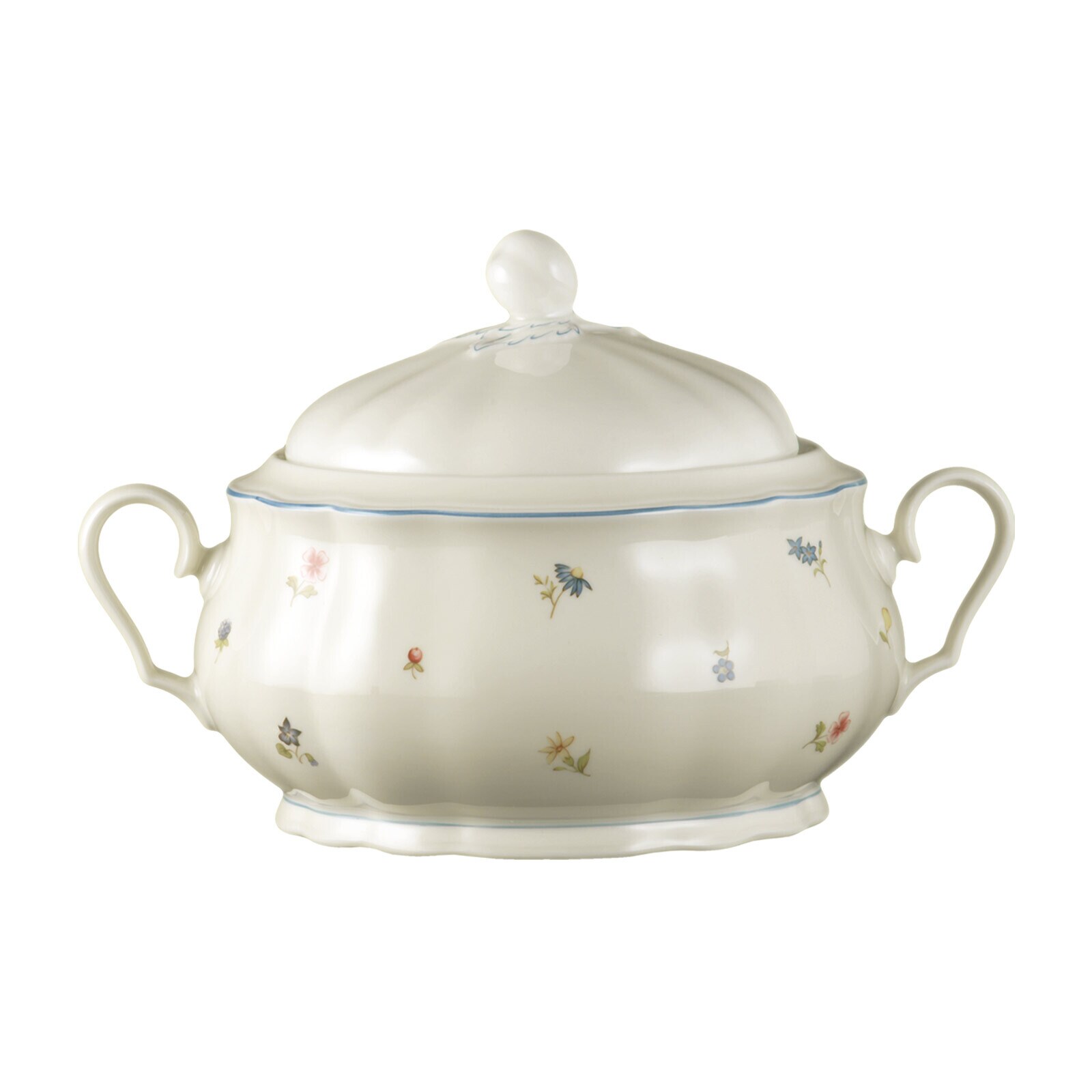 Seltmann Weiden Sch&uuml;ssel mit Deckel Marieluise Elfenbein Streublume 2,10 l - Bild 1