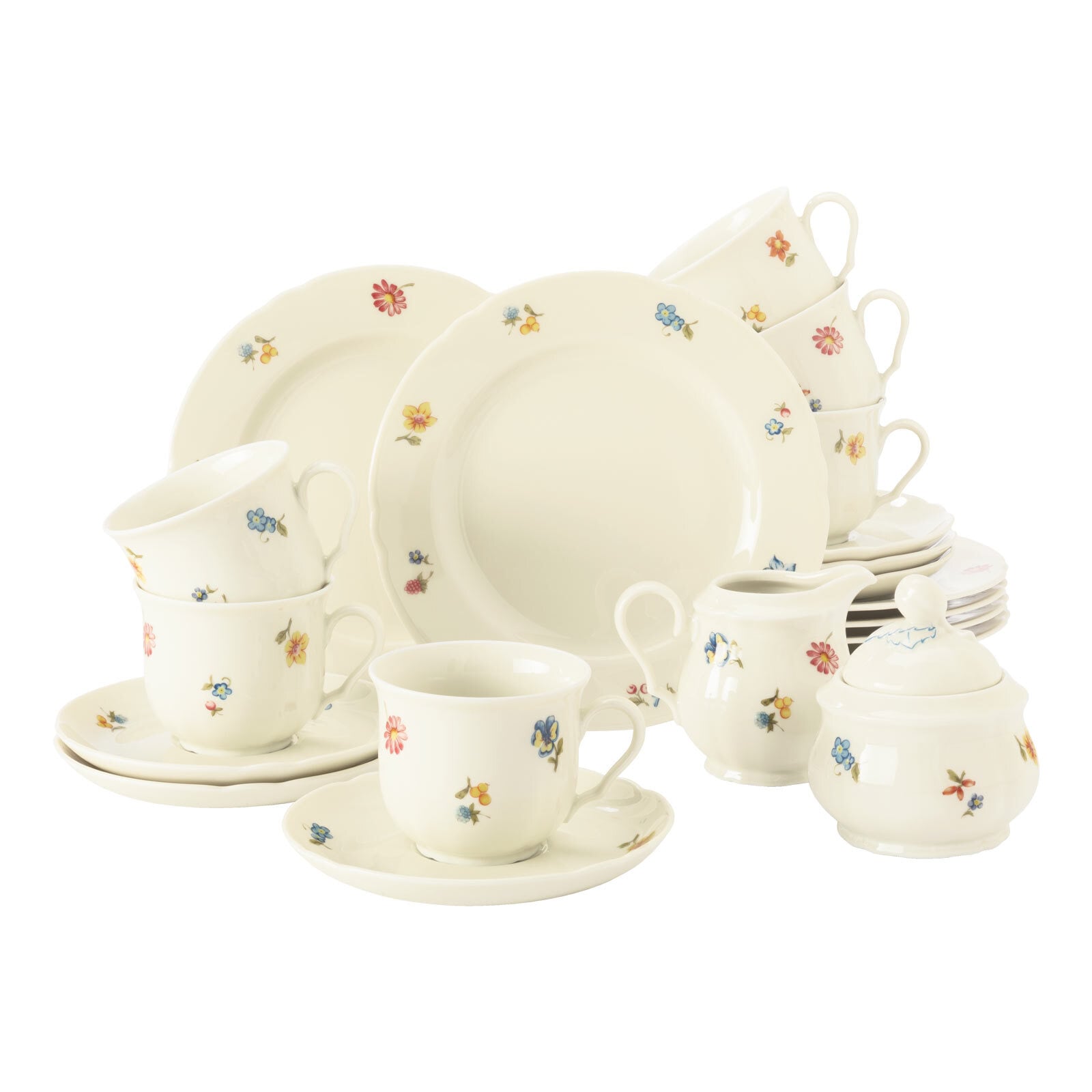 Seltmann Weiden Kaffeeservice Marieluise Elfenbein Bl&uuml;tenmeer 20er Set - Bild 1