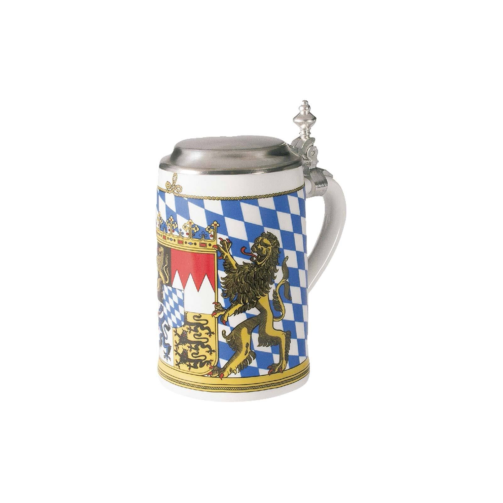 Bierkrug mit Deckel Bayern