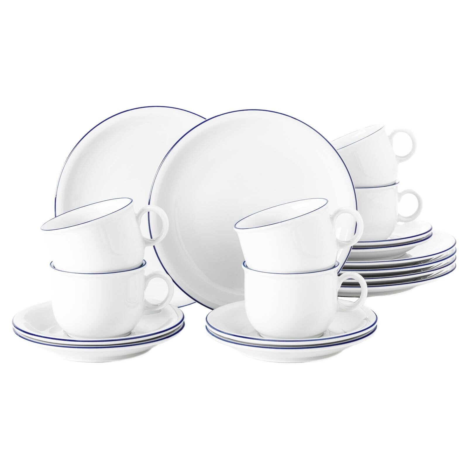 Kaffeeservice Compact Blaurand 18er Set
