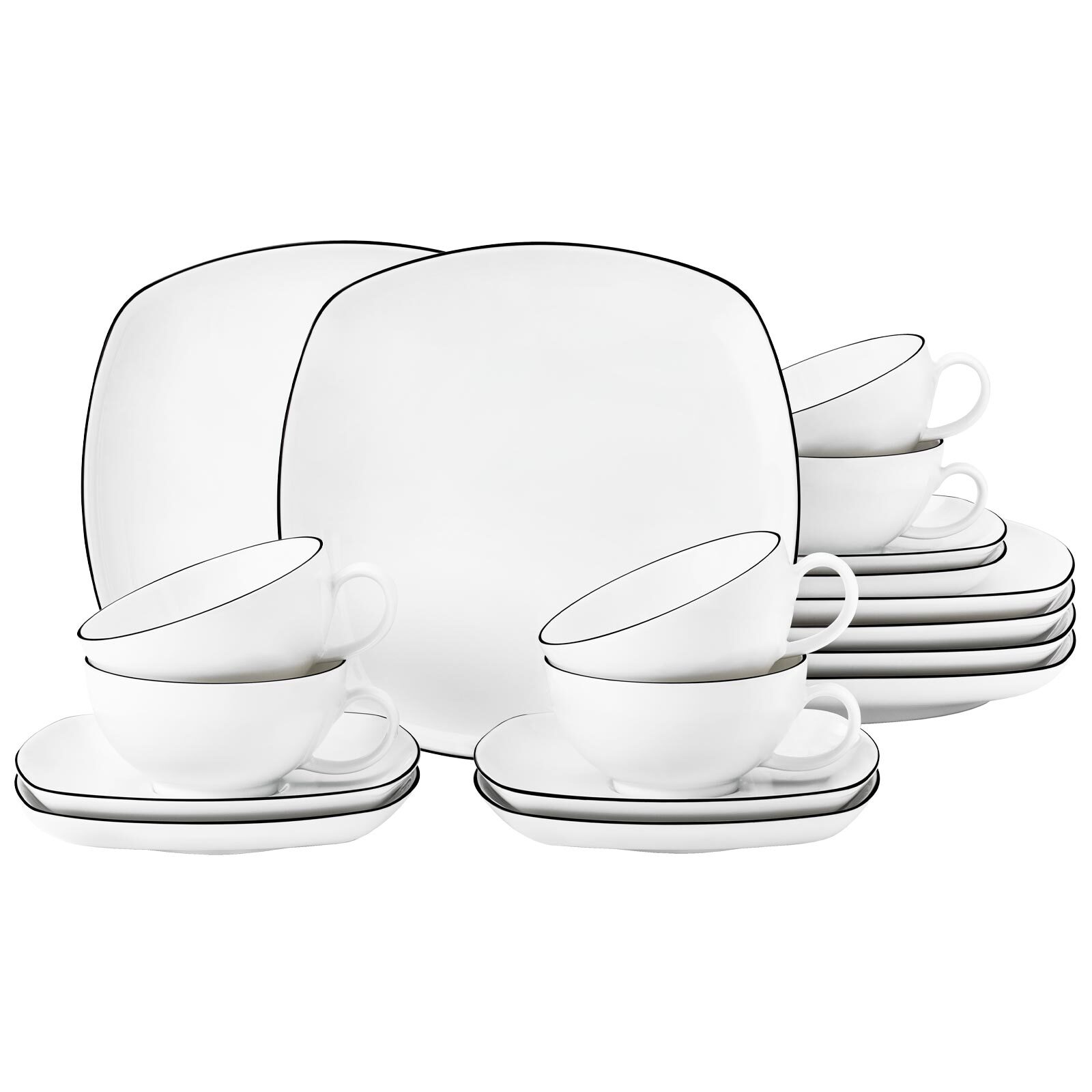 Seltmann Weiden Teeservice Lido Black Line 18er Set - Bild 1