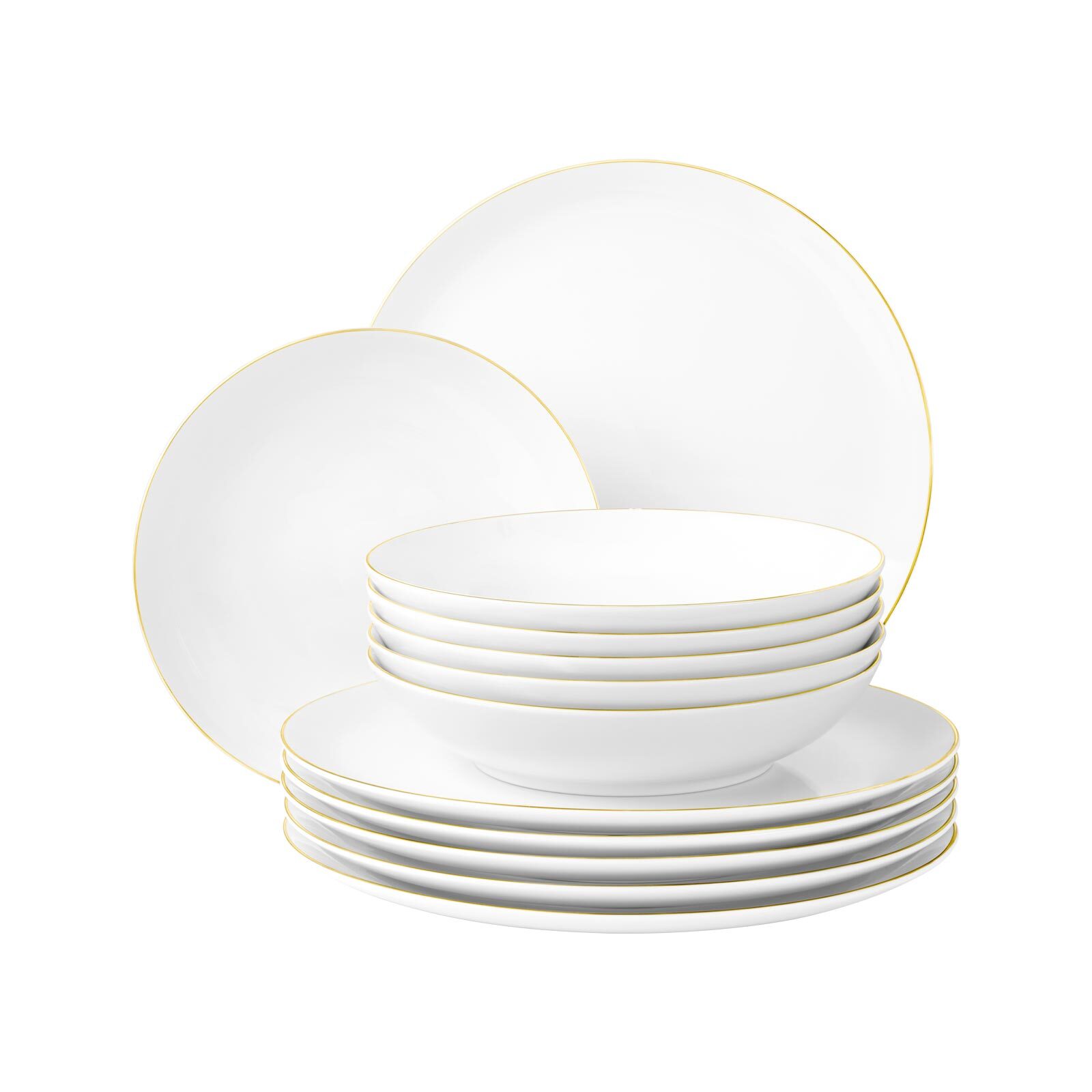 Seltmann Weiden Tafelservice Liberty Goldrand 12er Set - Bild 1