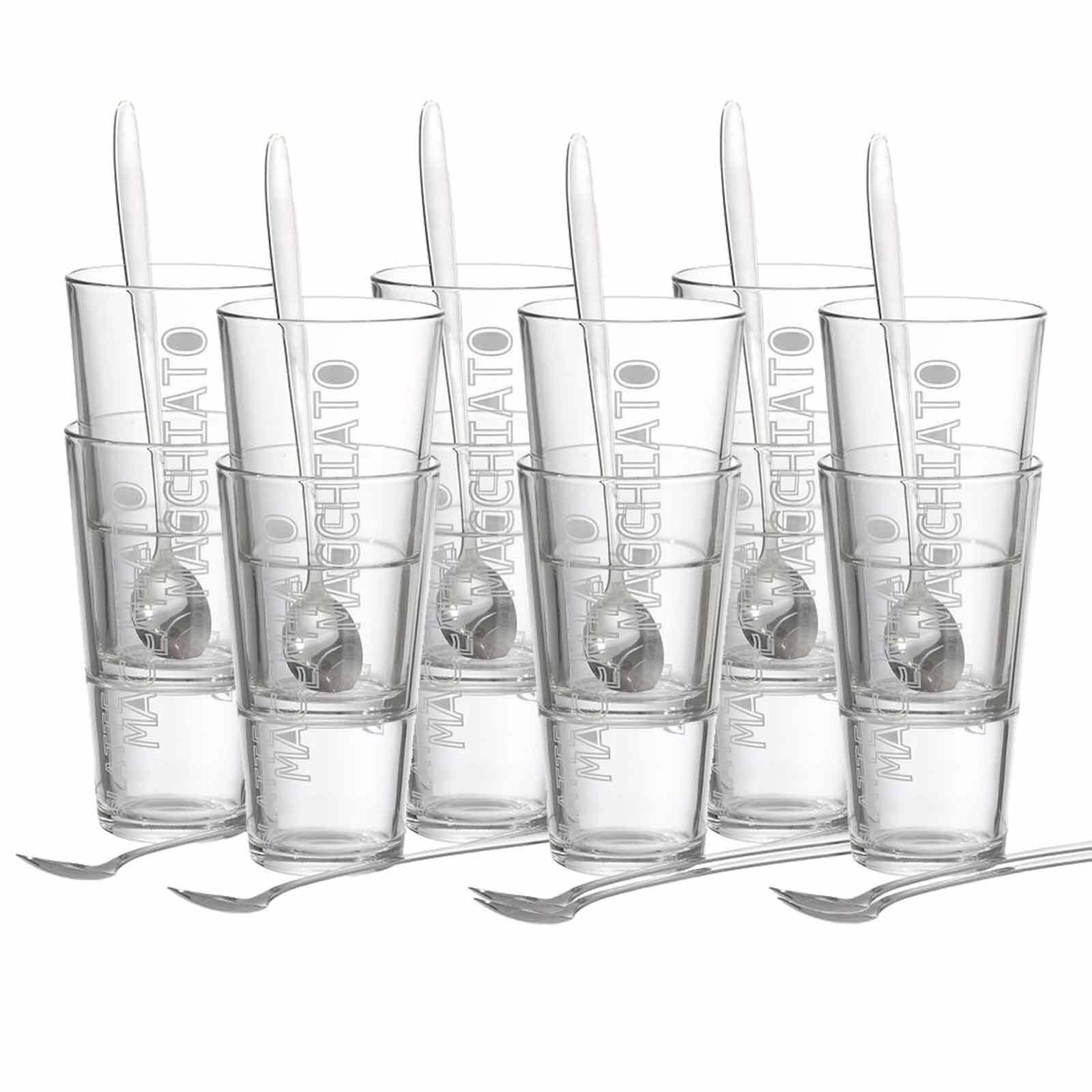 Ritzenhoff & Breker Latte Macchiato Gl&auml;ser + L&ouml;ffel Lena 350 ml 12er Set - Bild 1