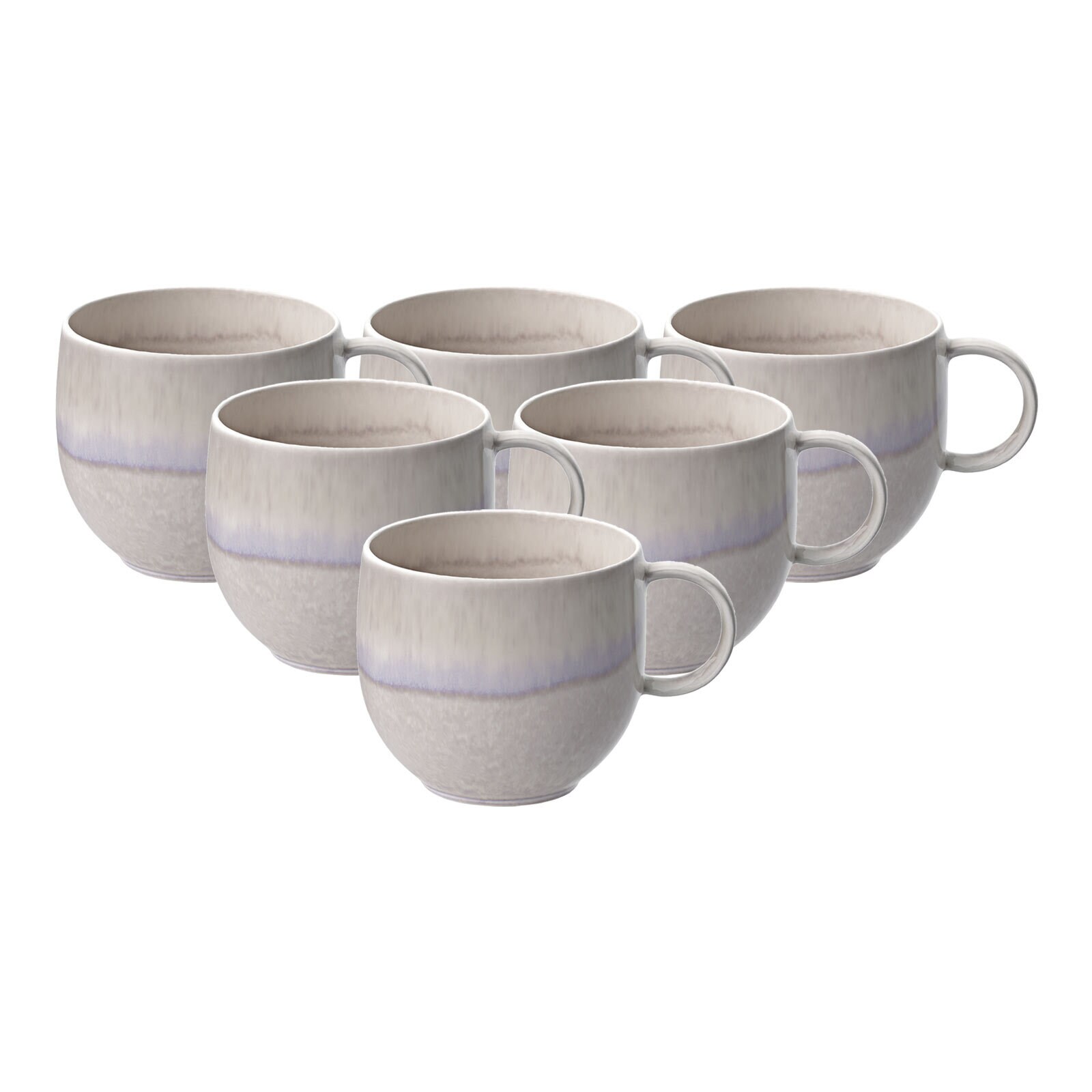 Henkelbecher Perlemor Sand  6er Set
