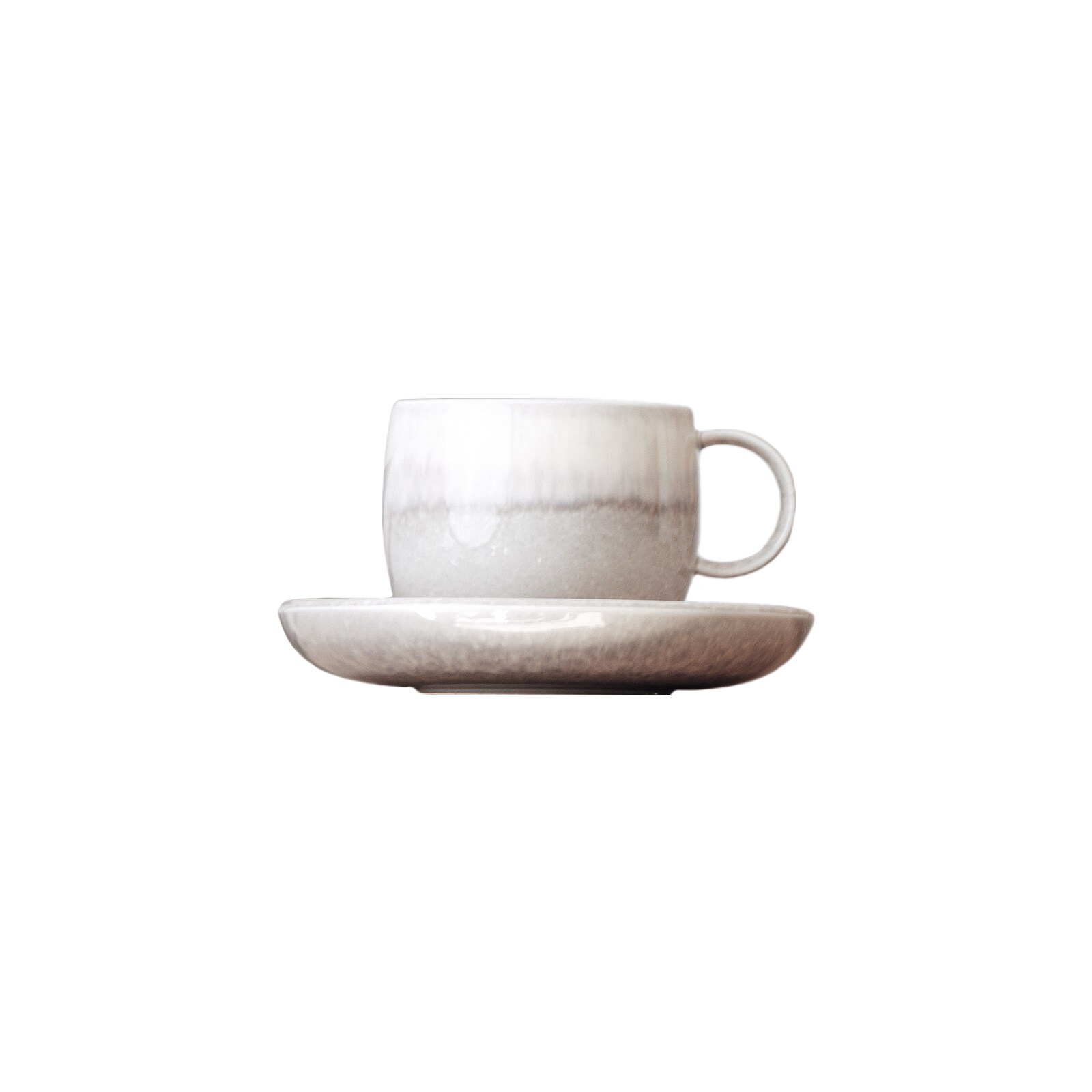 Kaffeetasse mit Untertasse Perlemor Sand