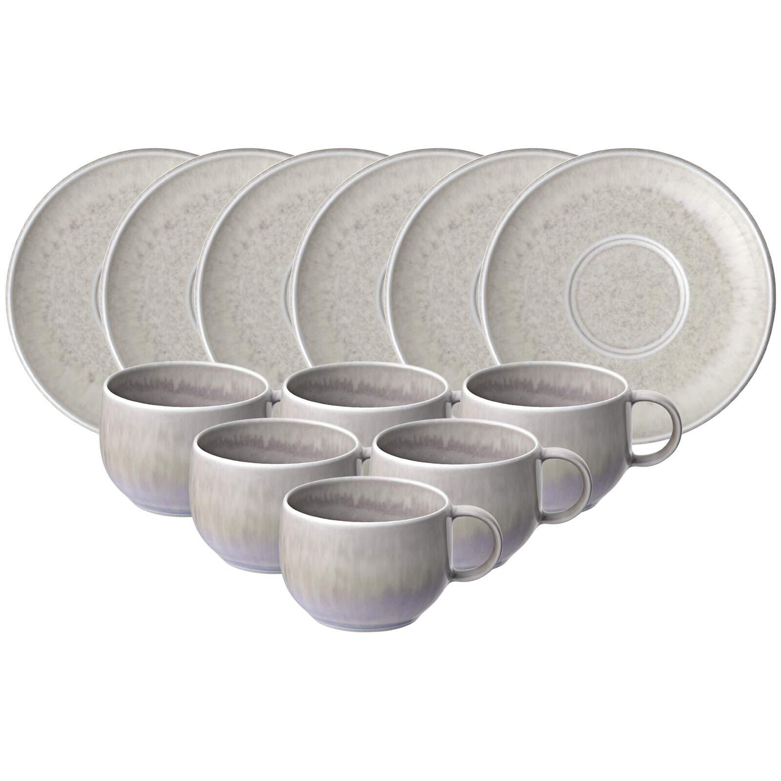 Espressotassen mit Untertassen Perlemor Sand  6er Set