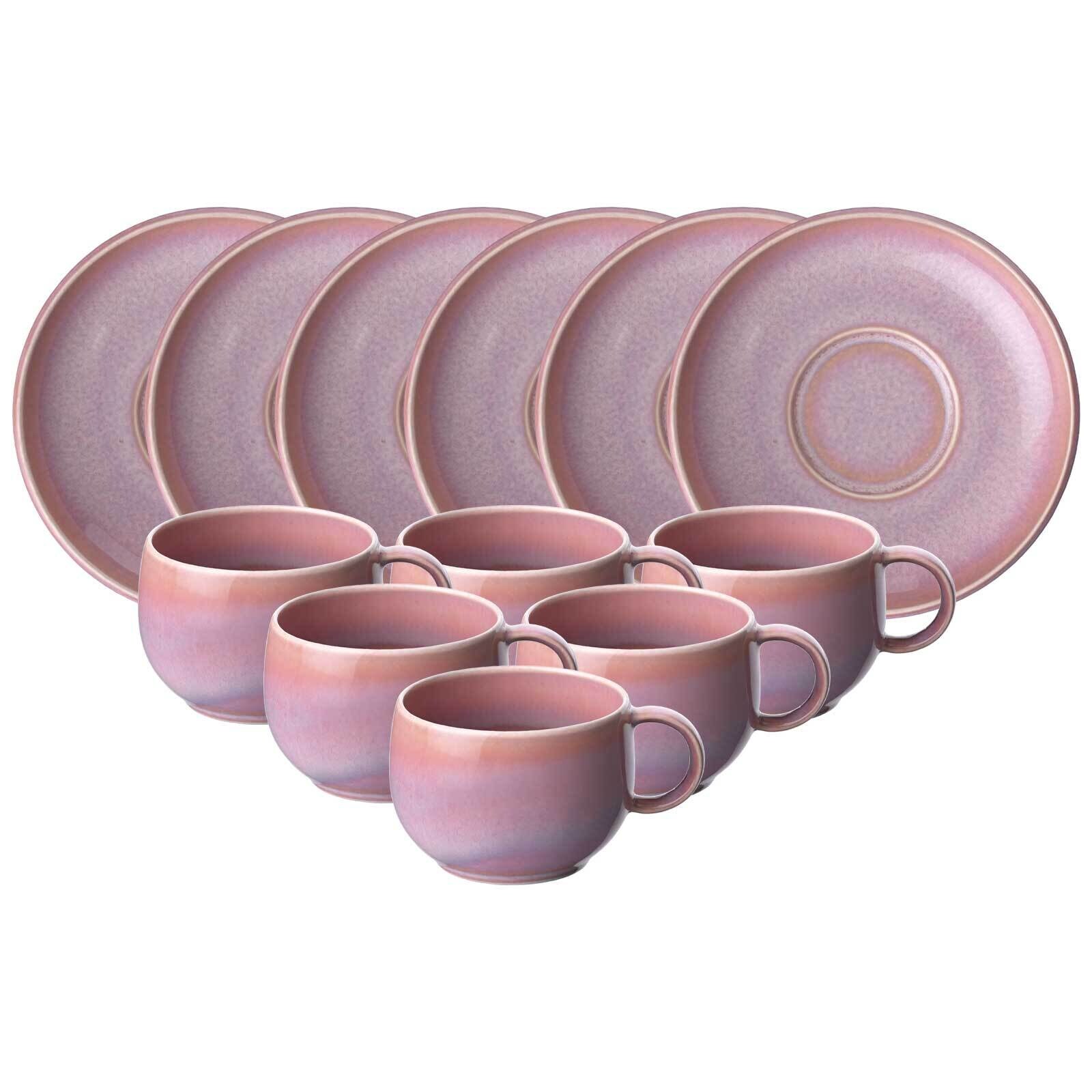 Espressotassen mit Untertassen Perlemor Coral  6er Set