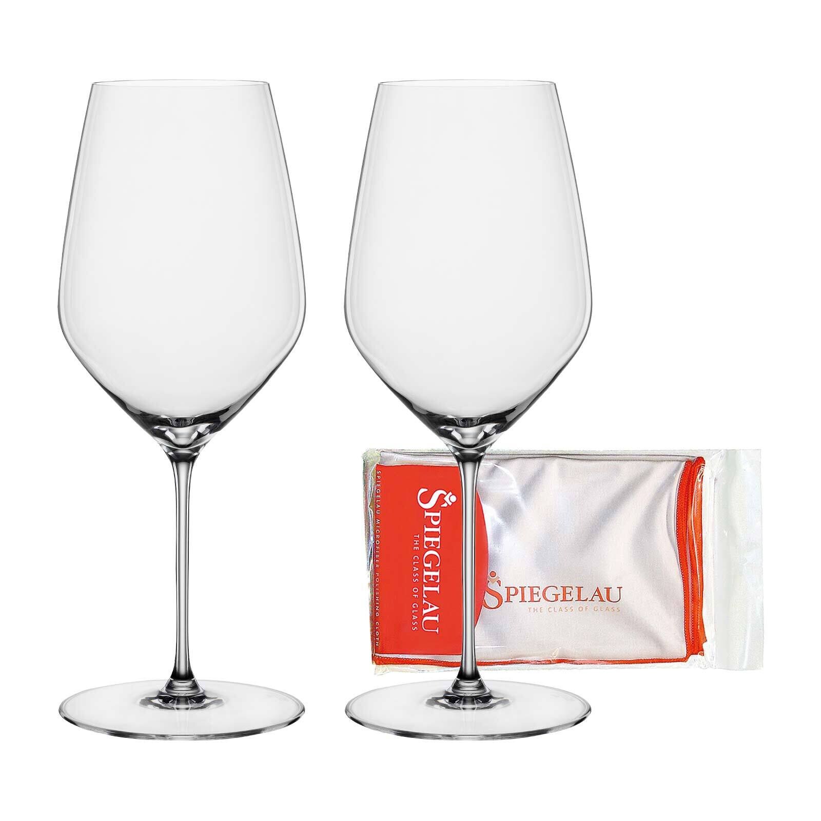 Spiegelau Bordeauxgläser + Poliertuch Hi-Lite 650 ml 2er Set