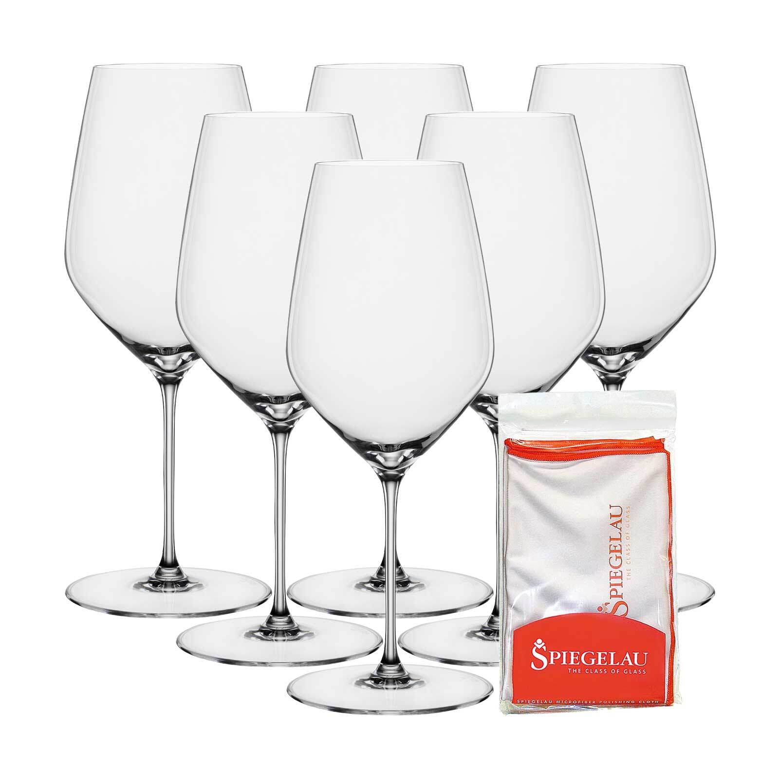 Spiegelau Bordeauxgl&auml;ser + Poliertuch Hi-Lite 650 ml 6er Set - Bild 1