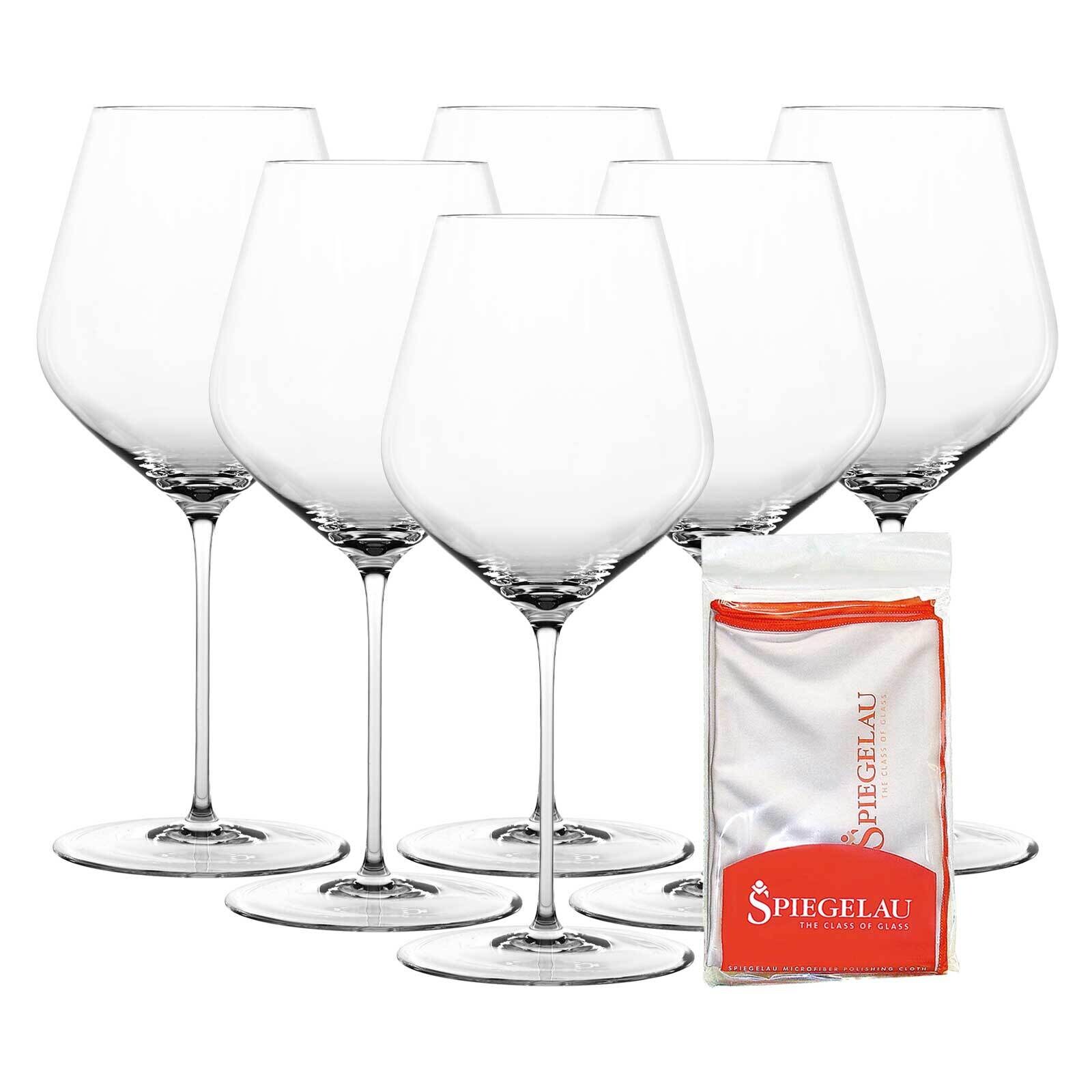 Spiegelau Burgundergläser + Poliertuch Hi-Lite 734 ml 6er Set