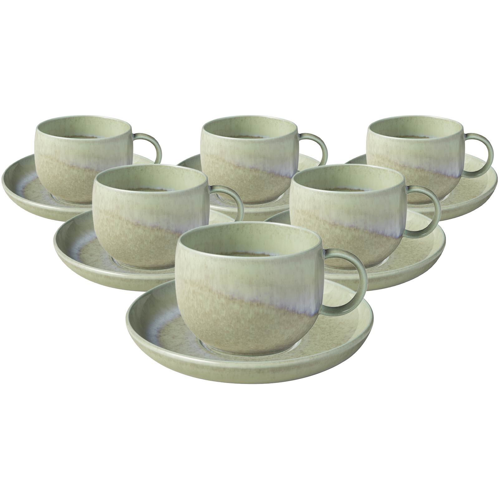 like. by Villeroy & Boch Espressotassen mit Untertassen Perlemor Alga 60 ml 6er Set - Bild 1