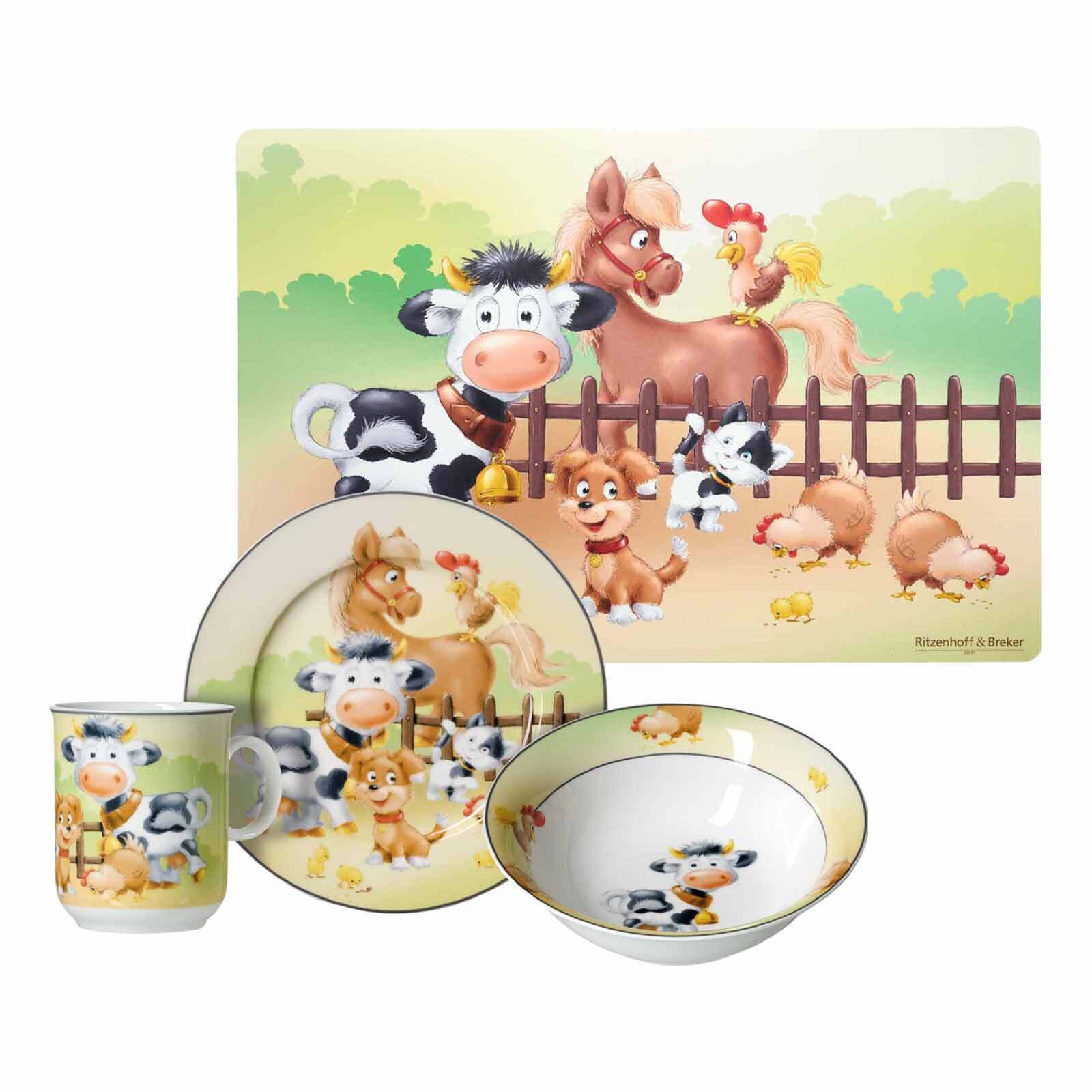Ritzenhoff & Breker Kindergeschirr mit Platzset Hoftiere