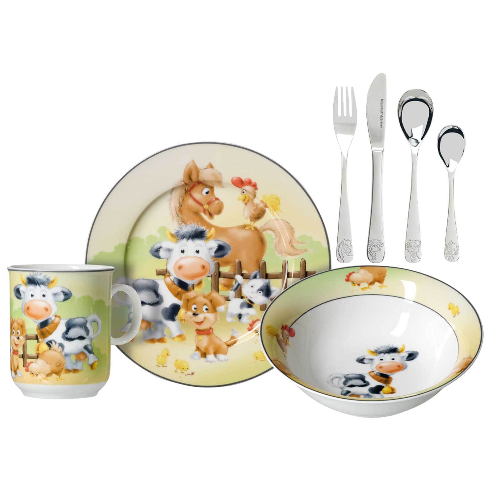 Ritzenhoff & Breker Kindergeschirr mit Besteck Hoftiere - Bild 1