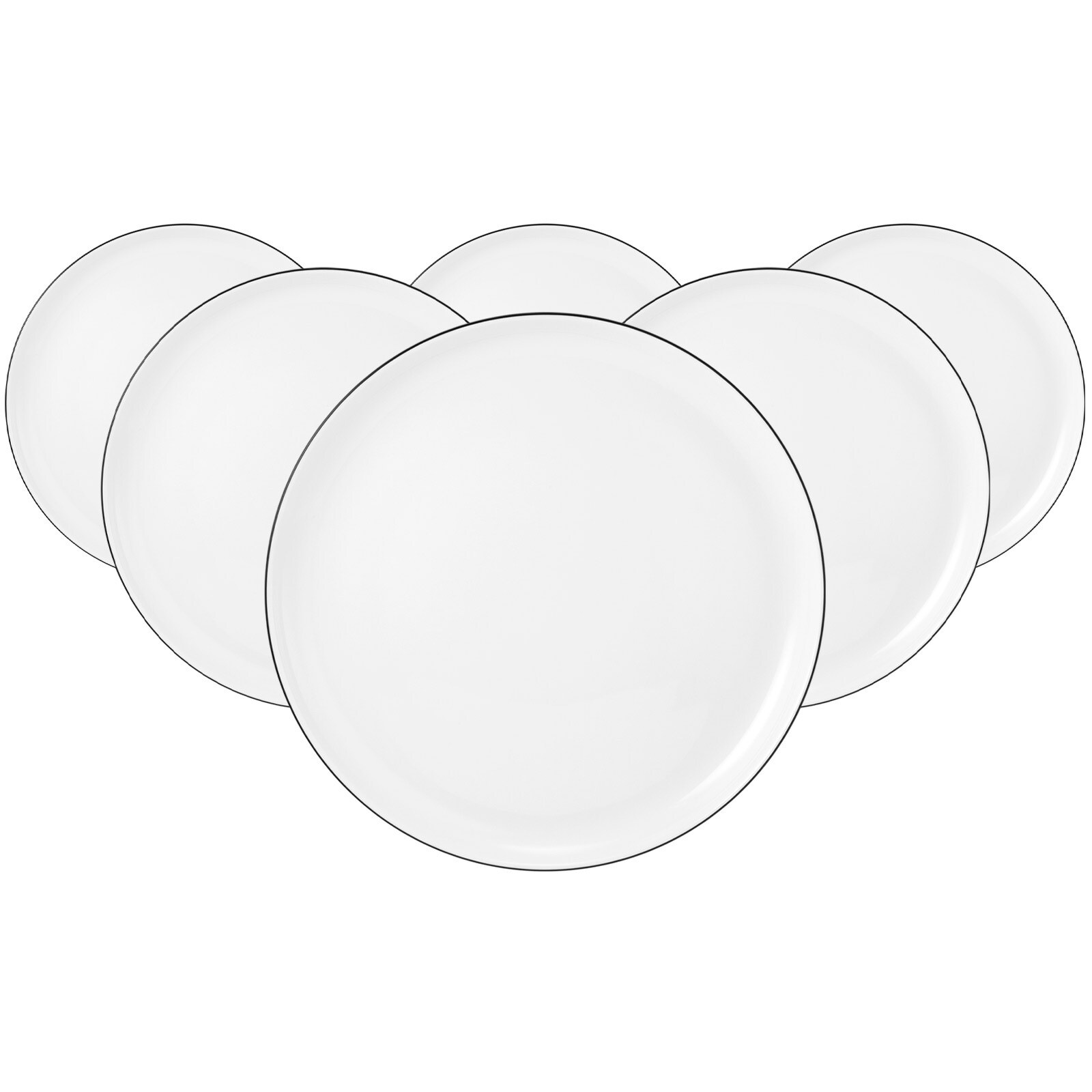 Seltmann Weiden Speiseteller Lido Black Line &oslash; 26 cm 6er Set - Bild 1